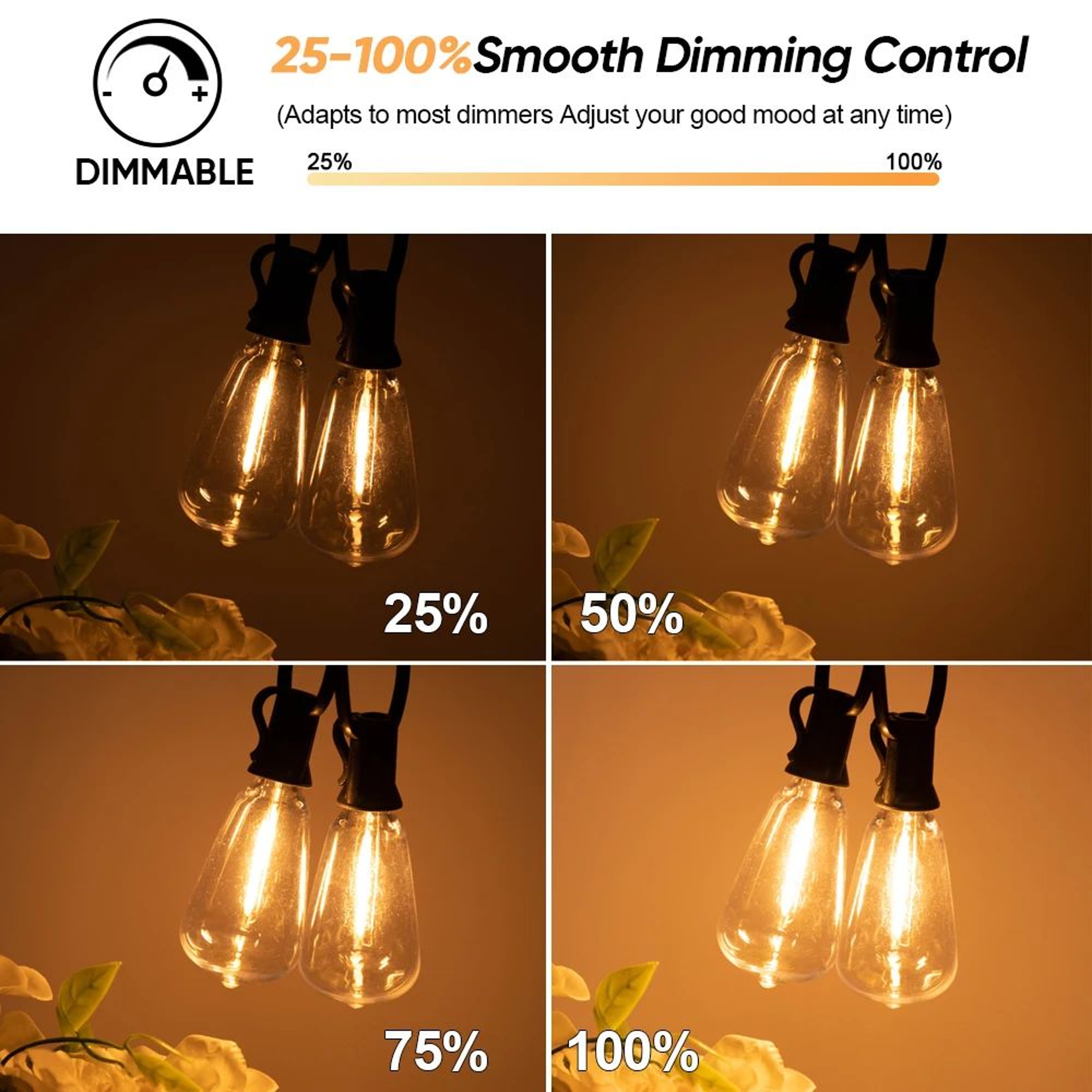 ST38 Solar String Lights With Remote Dimmable Shatterproof Outdoor Patio Lights 3
