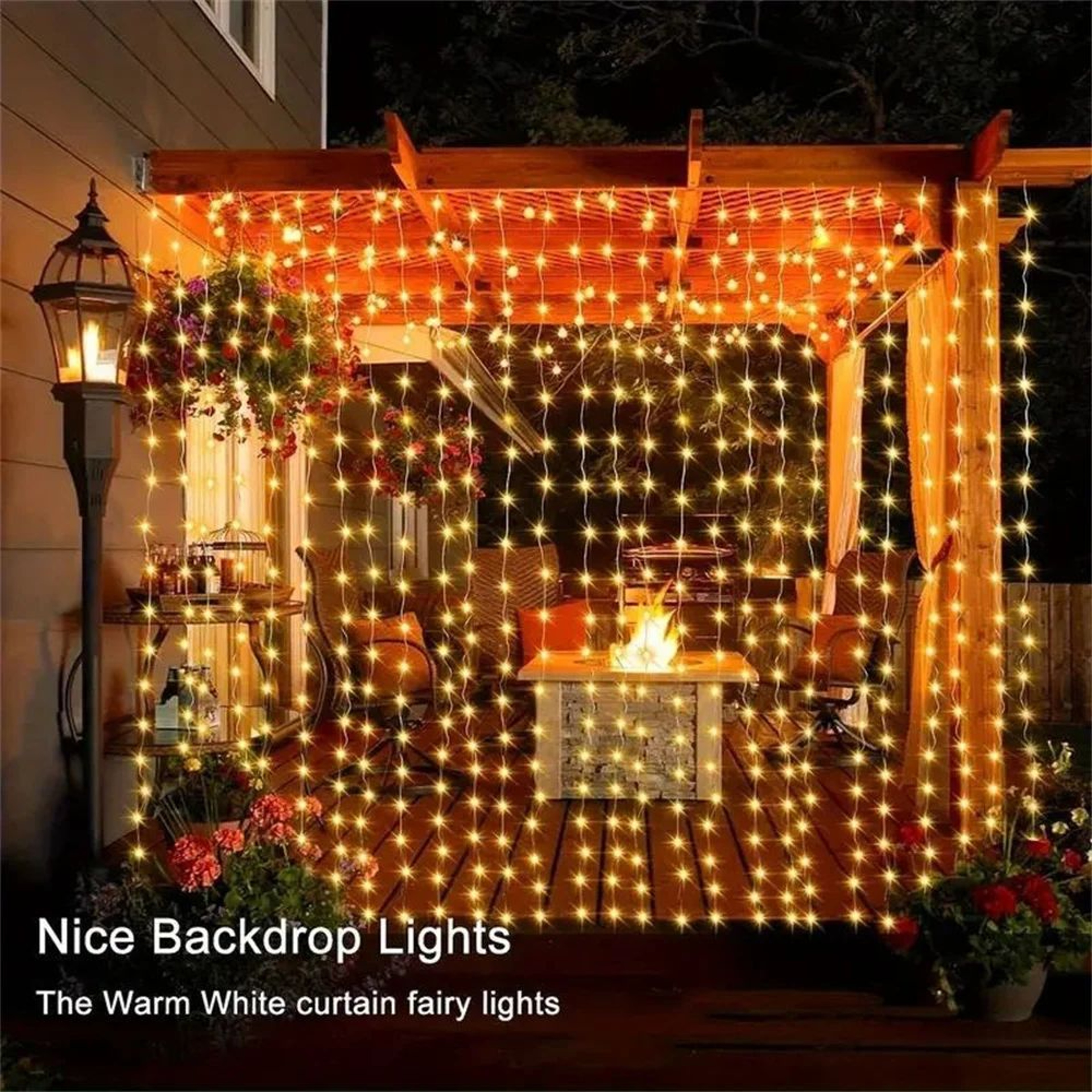 3M 6M Battery Powered LED Curtain Lights With Remote And 8 Lighting Modes 2