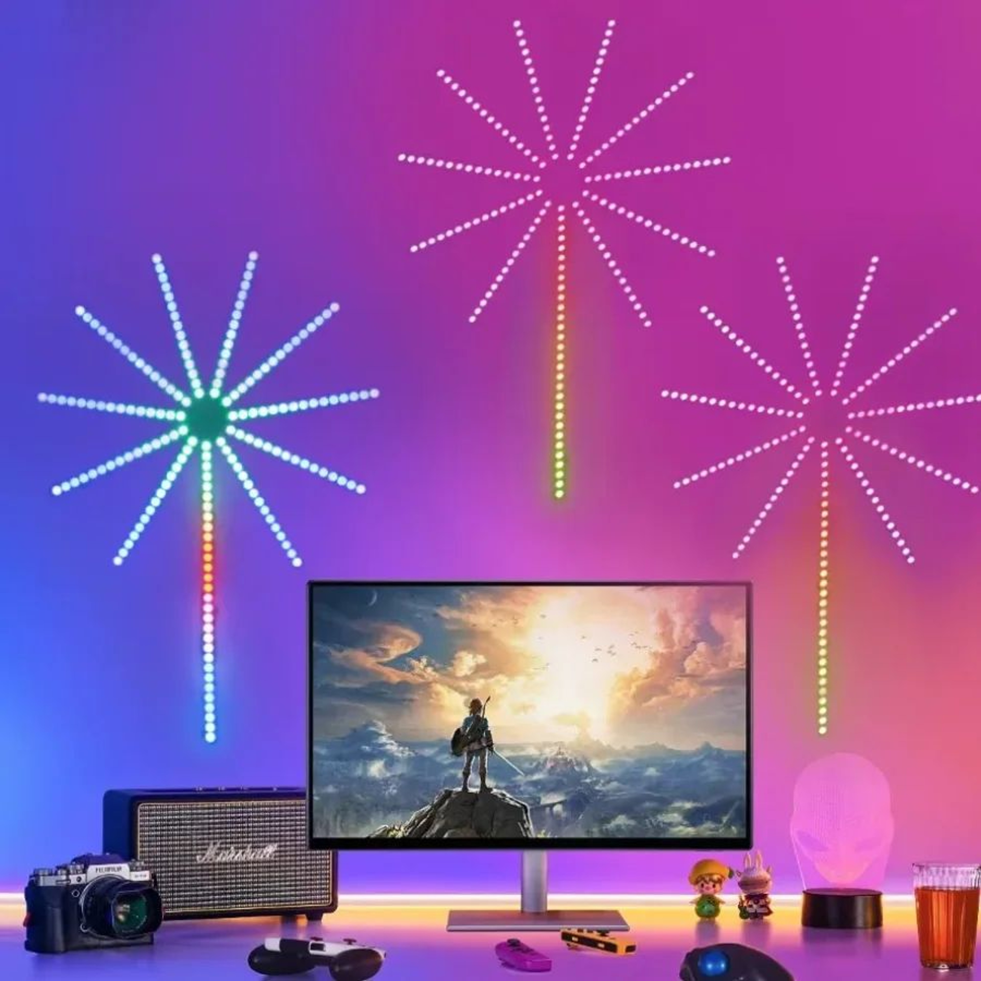 Smart RGBIC Firework LED Strip Light With App Control Music Sync And USB Power 2