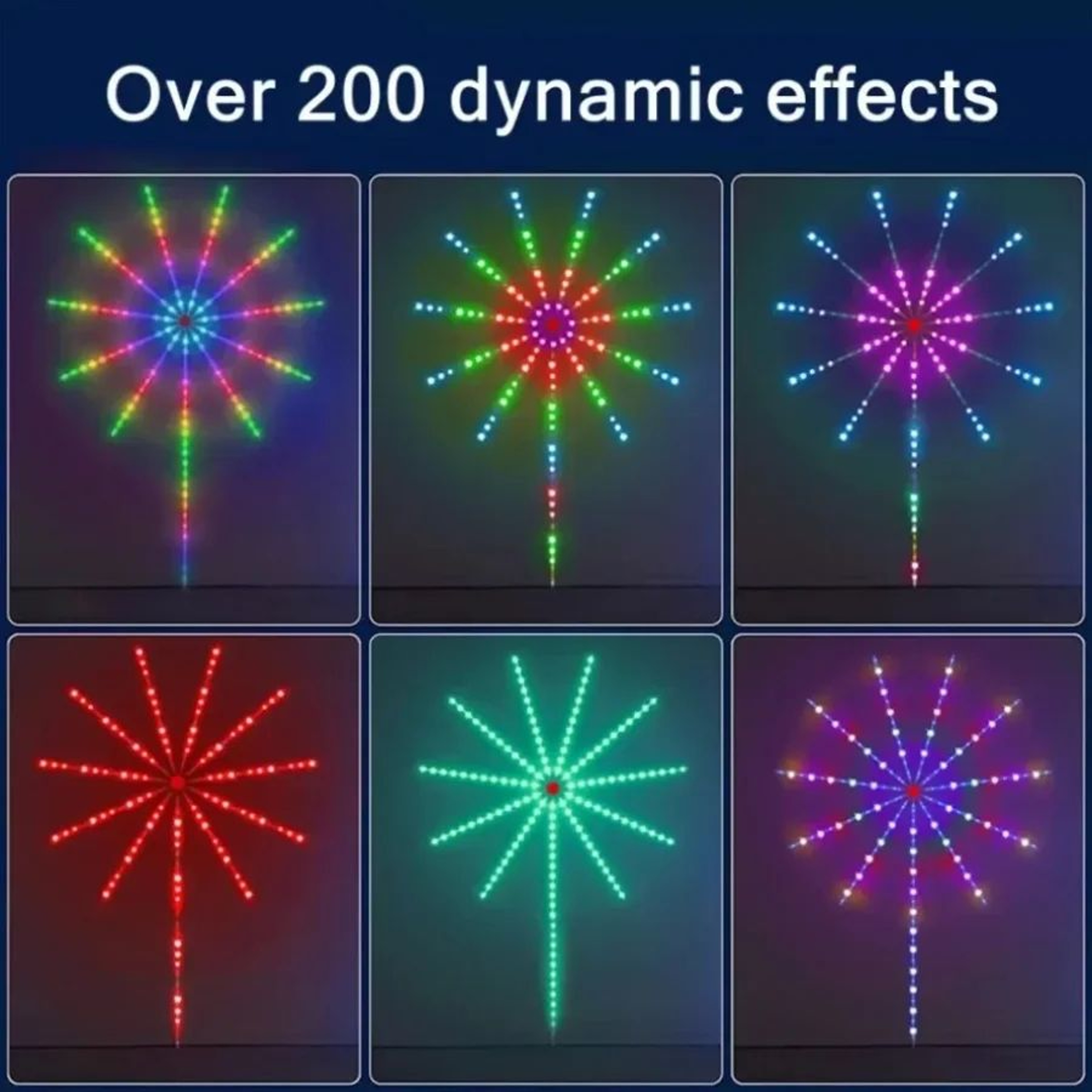Smart RGBIC Firework LED Strip Light With App Control Music Sync And USB Power 4