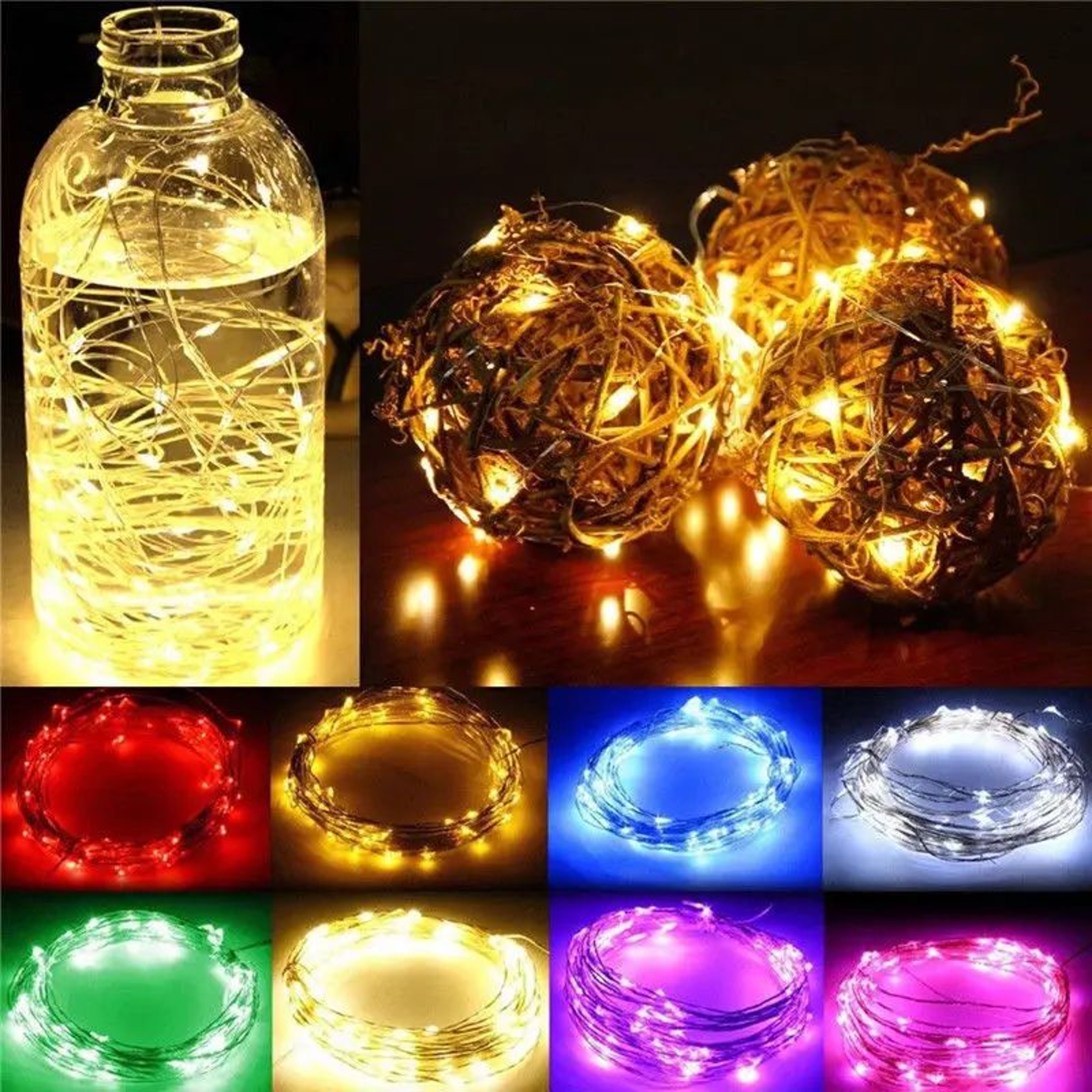 Flexible Copper Wire LED Fairy String Lights 1M To 10M 3