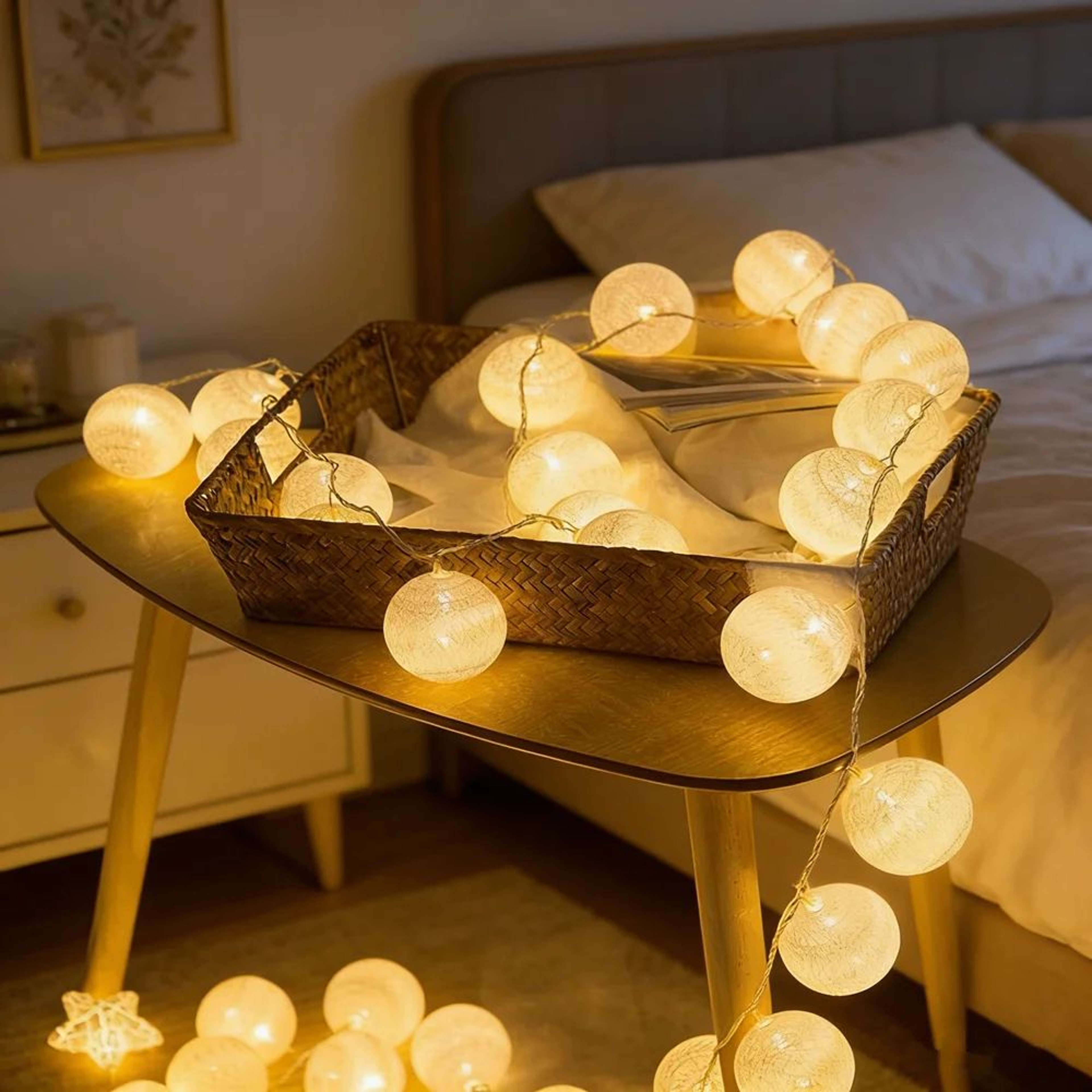 CozyGlow Cotton Ball LED Fairy String Lights 3