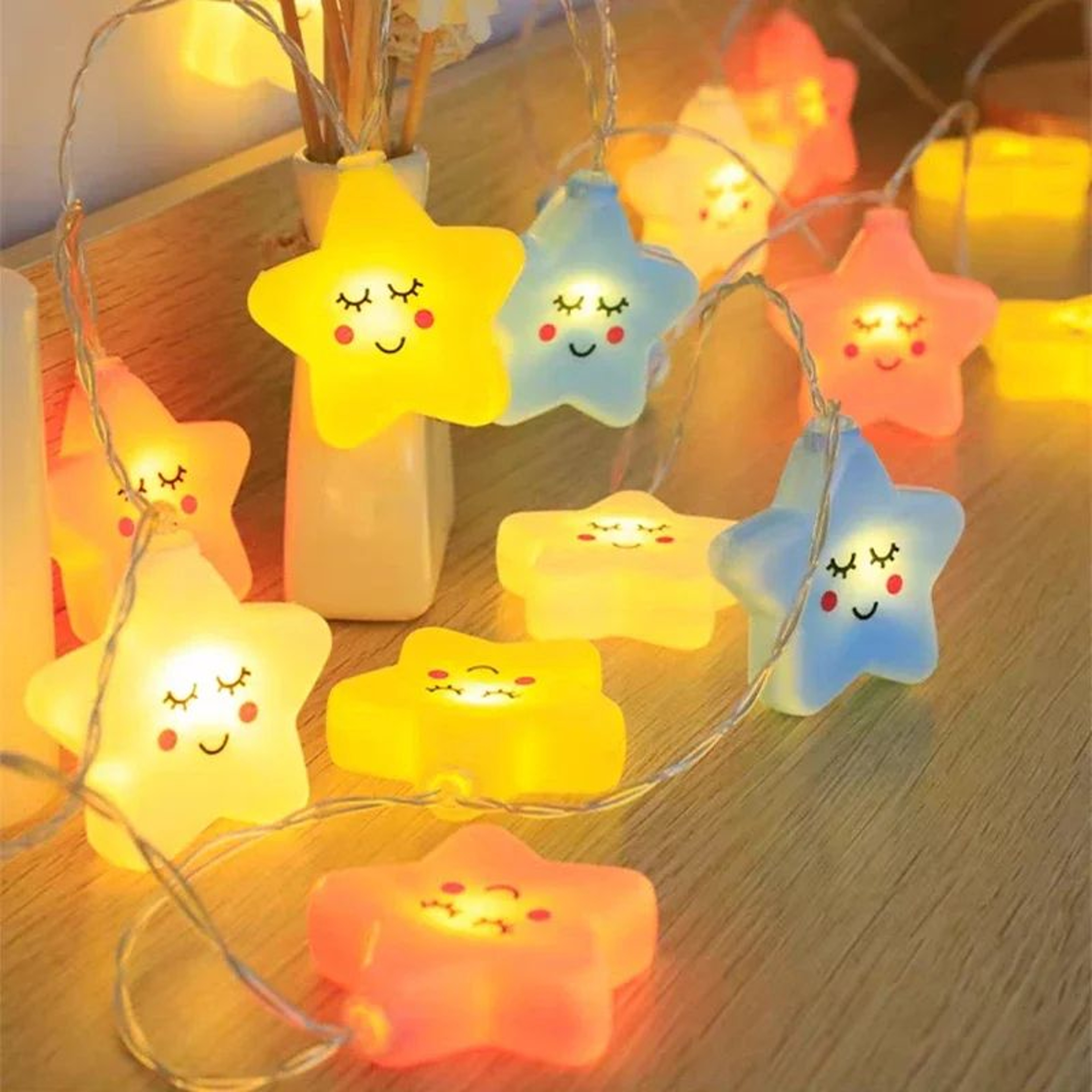 Warm White Star LED String Lights USB Or Battery Powered Garland 1