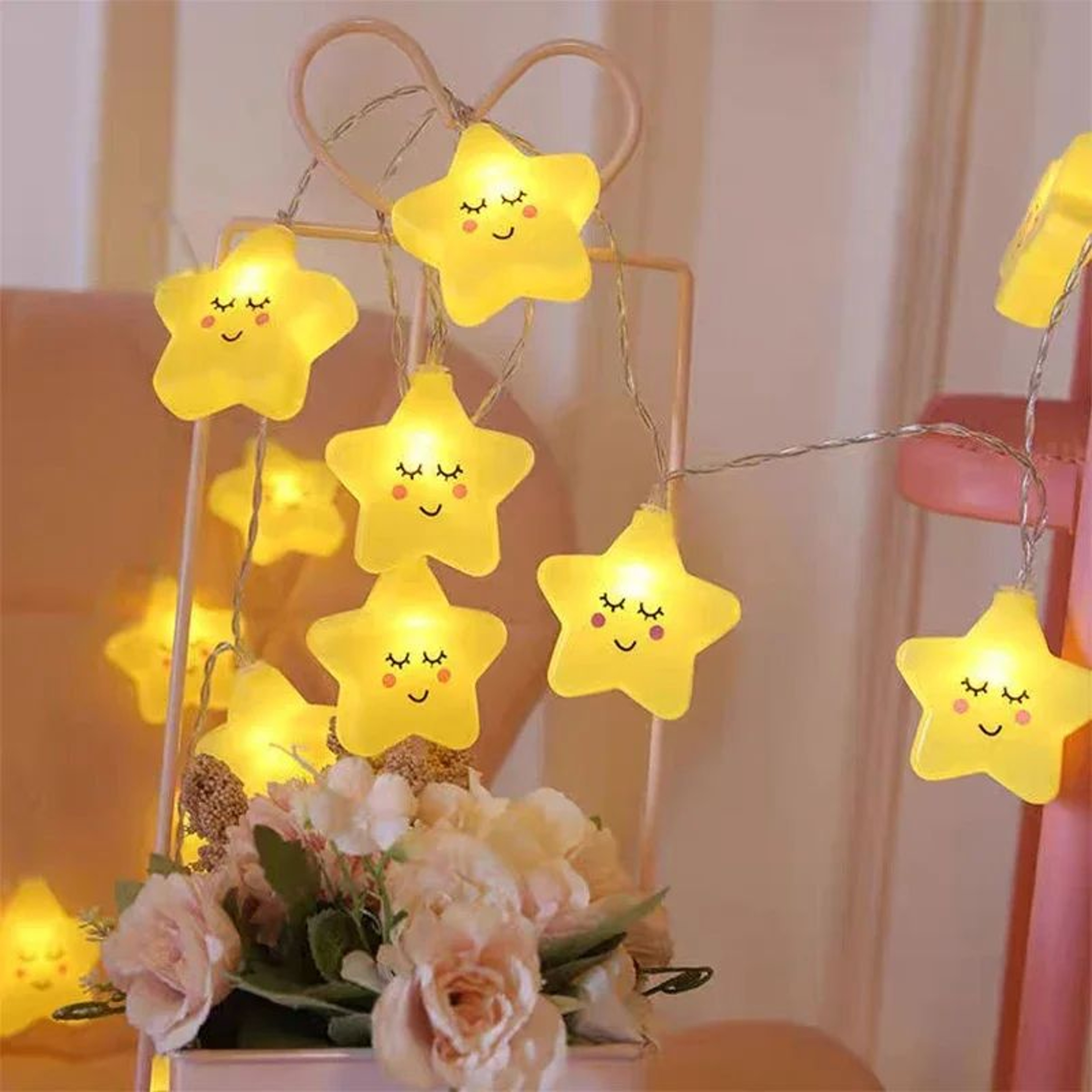 Warm White Star LED String Lights USB Or Battery Powered Garland 2