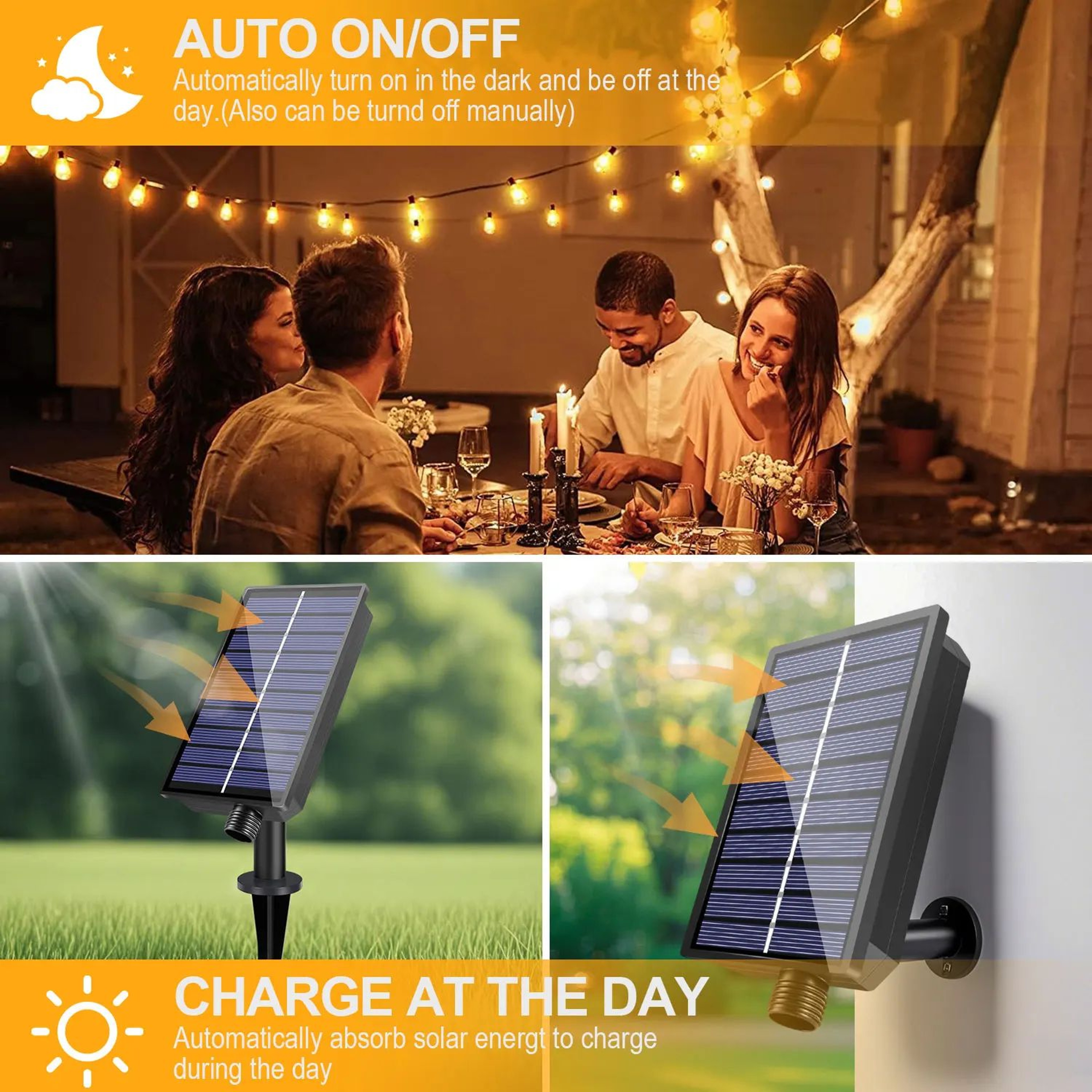 ST38 Solar String Lights With Remote Shatterproof Outdoor Patio Lights 3