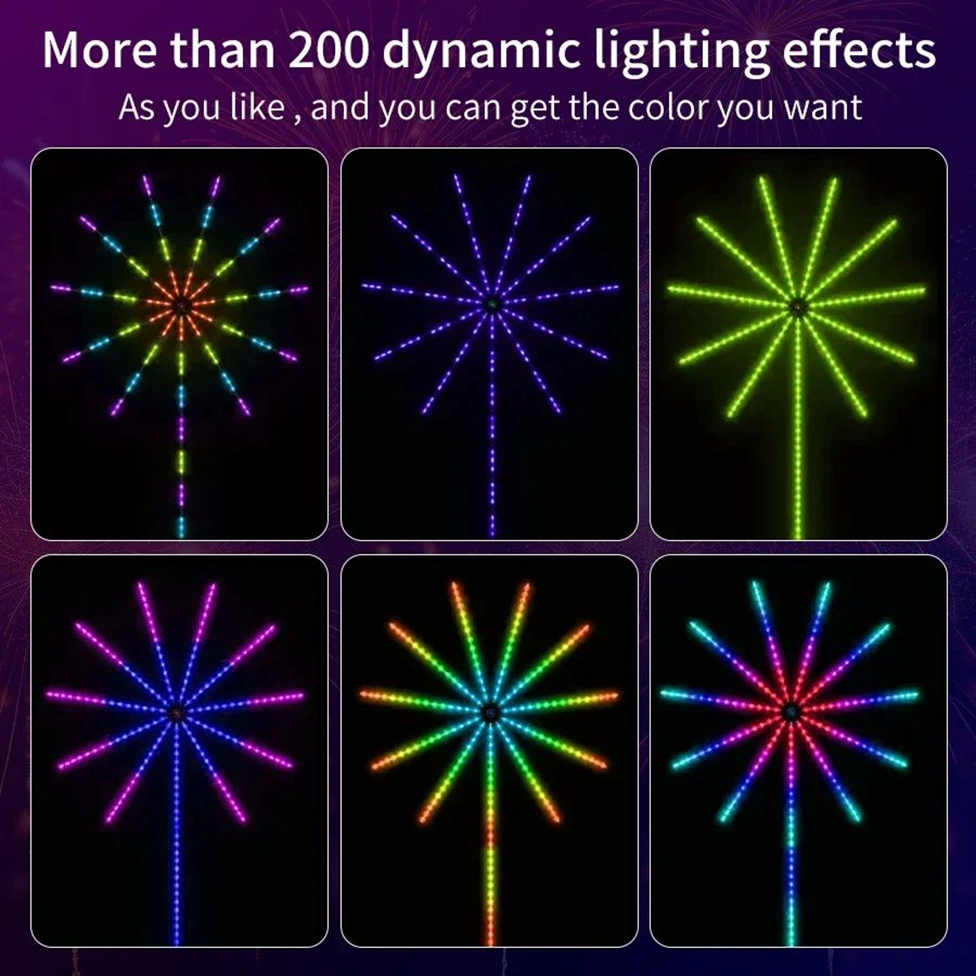 RGBIC Firework LED String Lights USB 5V Music Sync Party Decor 4