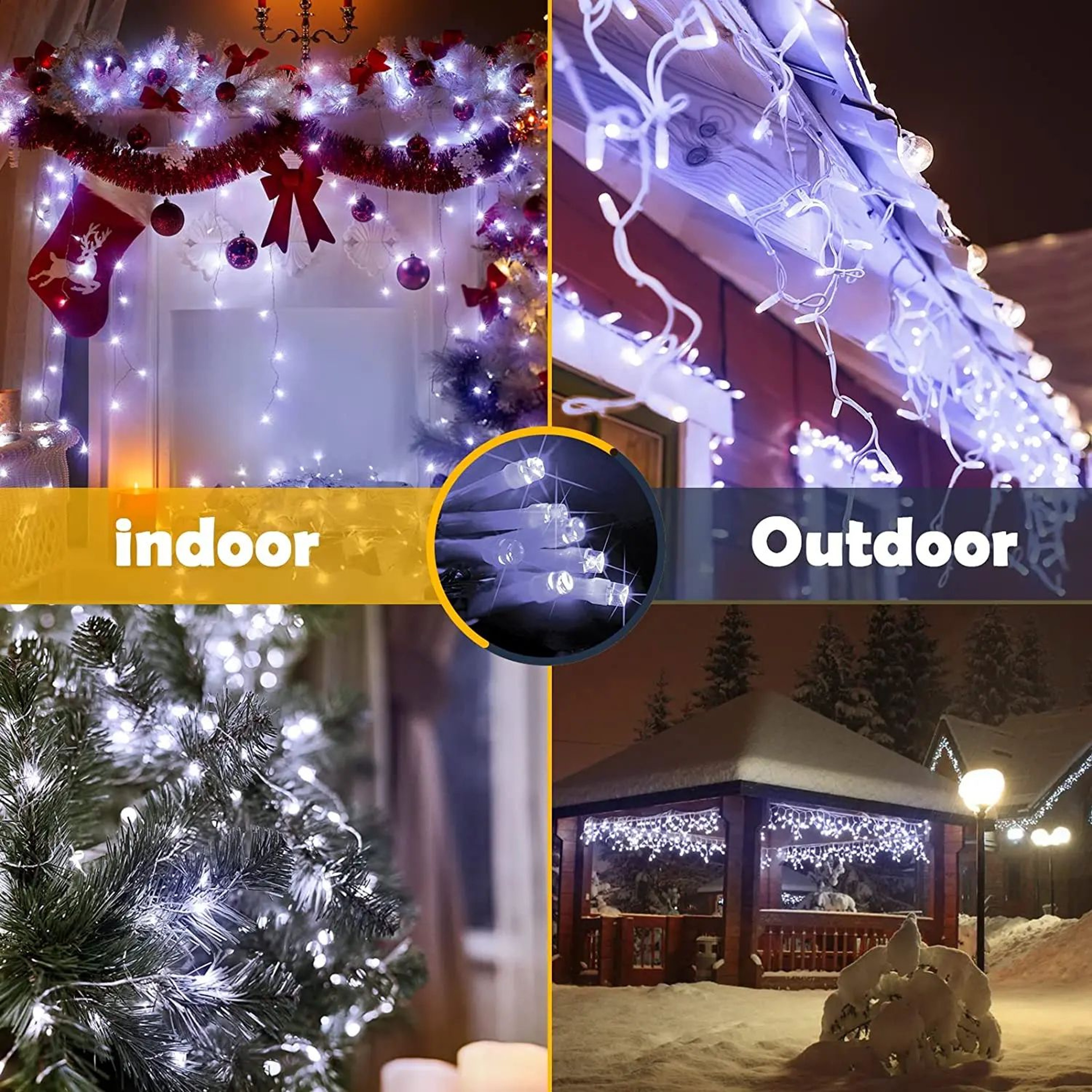 4M20M LED Icicle String Lights With 8 Modes For Outdoor Christmas Decor 3