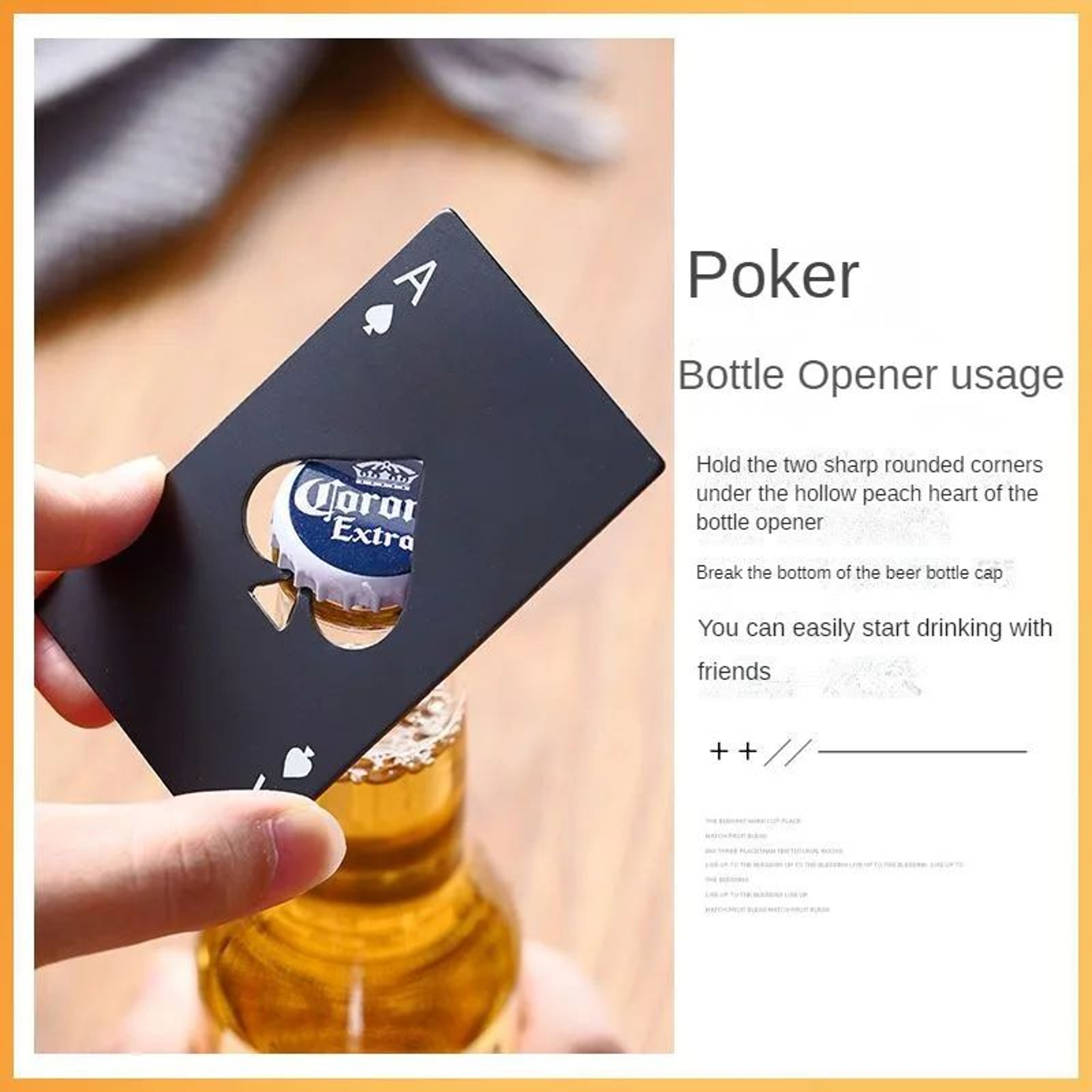 20PCS Ace Of Spades Playing Card Bottle Opener Stainless Steel Wallet Size Beer Opener 2
