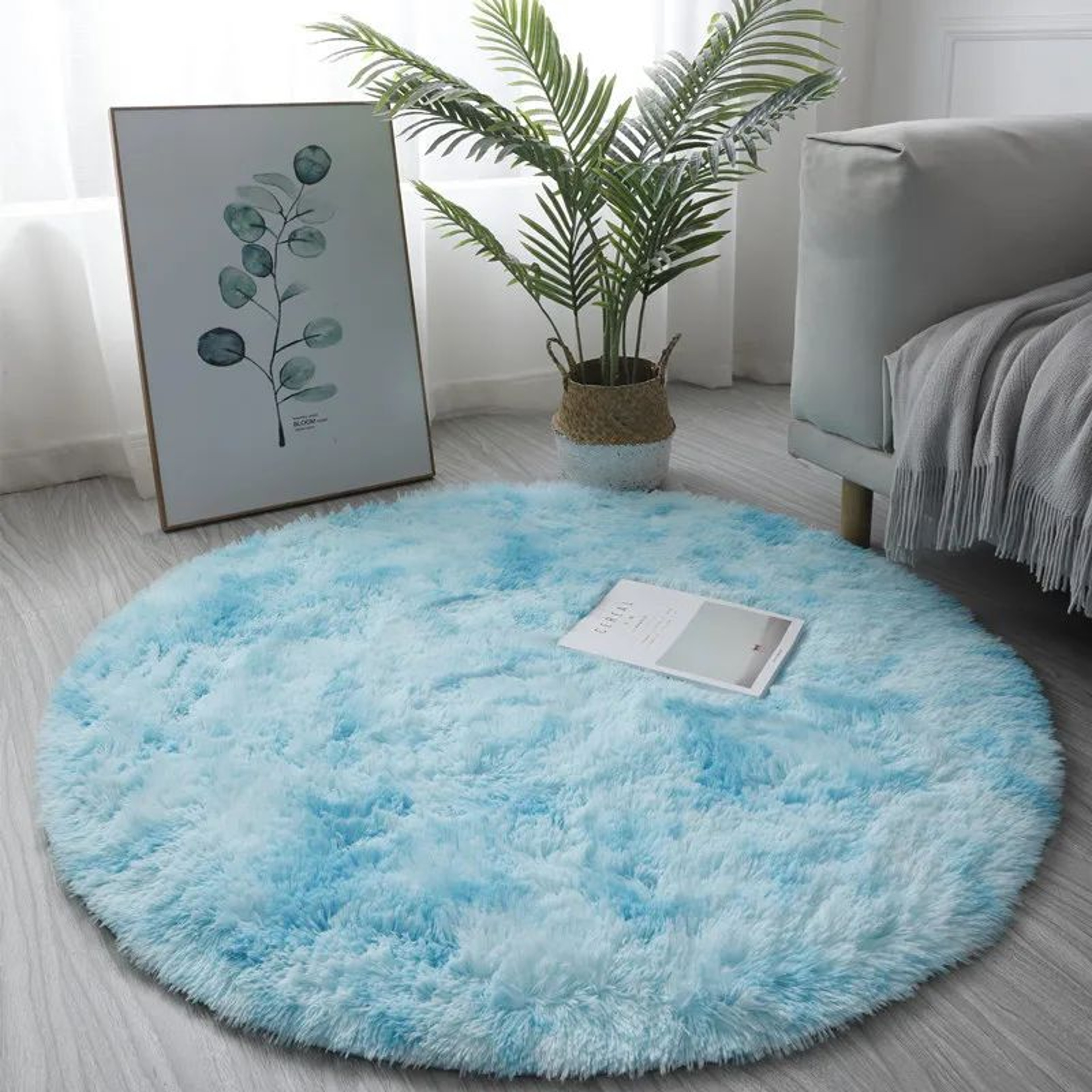 Super Soft Fluffy Round Plush Area Rug For Bedroom And Nursery 3