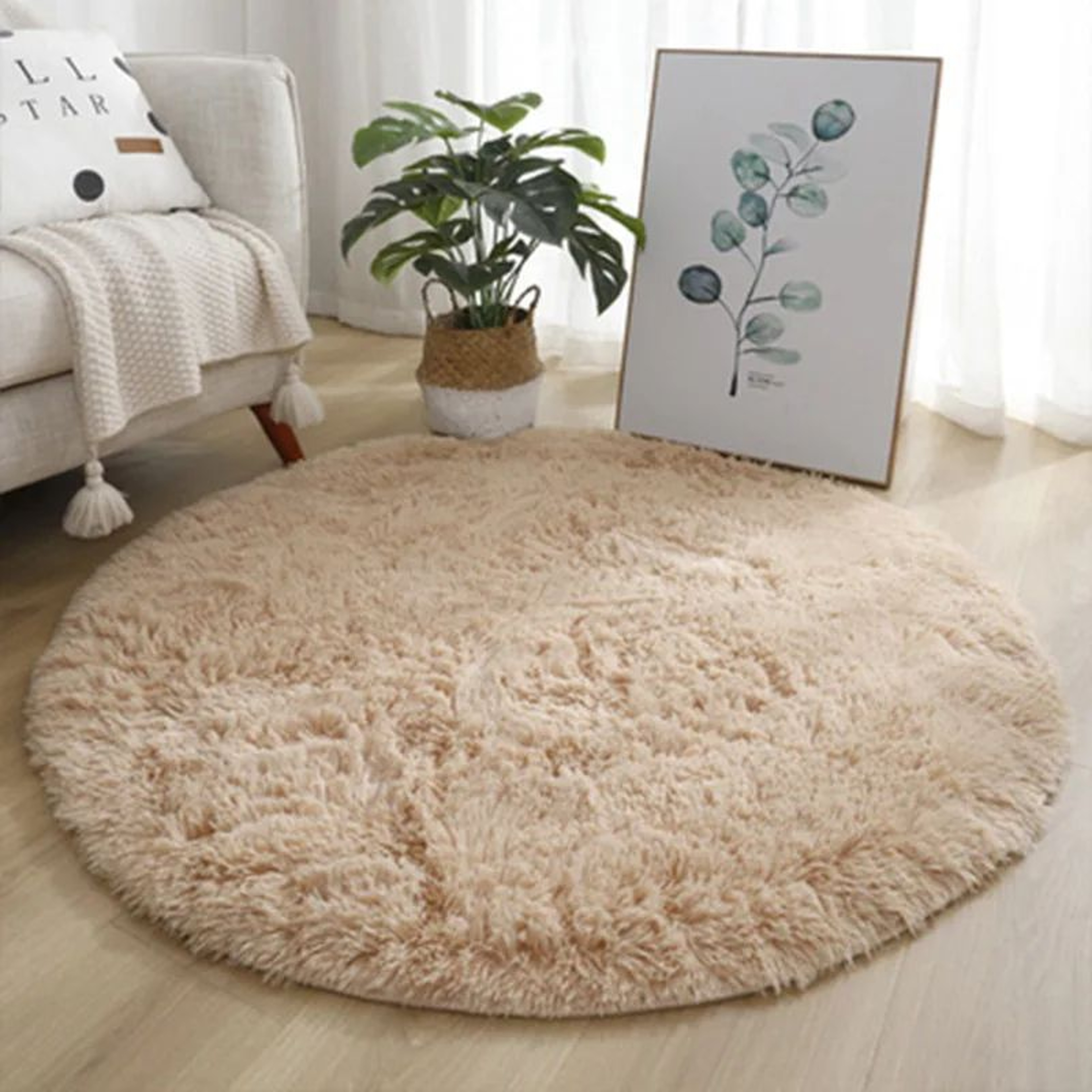 Super Soft Fluffy Round Plush Area Rug For Bedroom And Nursery 7