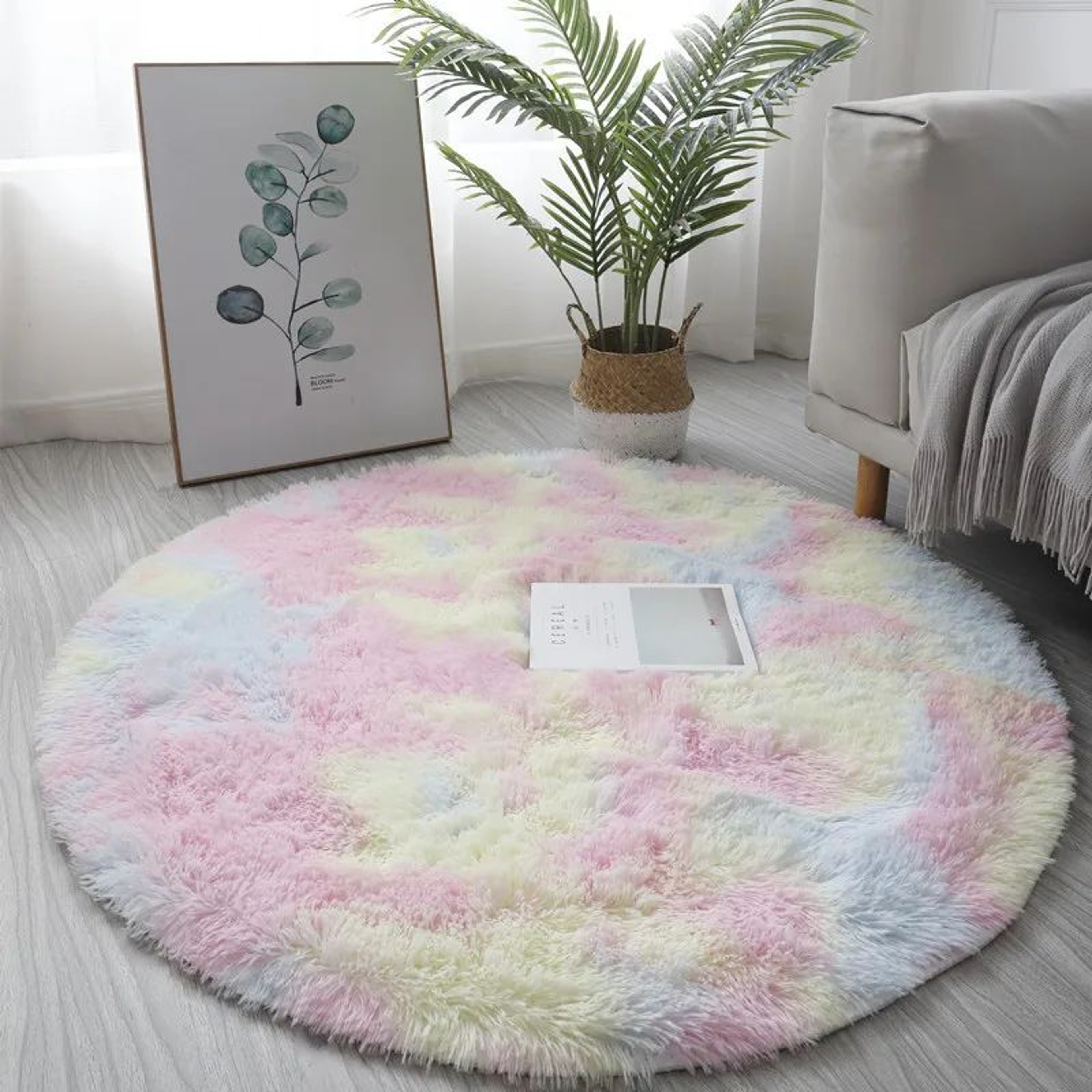 Super Soft Fluffy Round Plush Area Rug For Bedroom And Nursery 9
