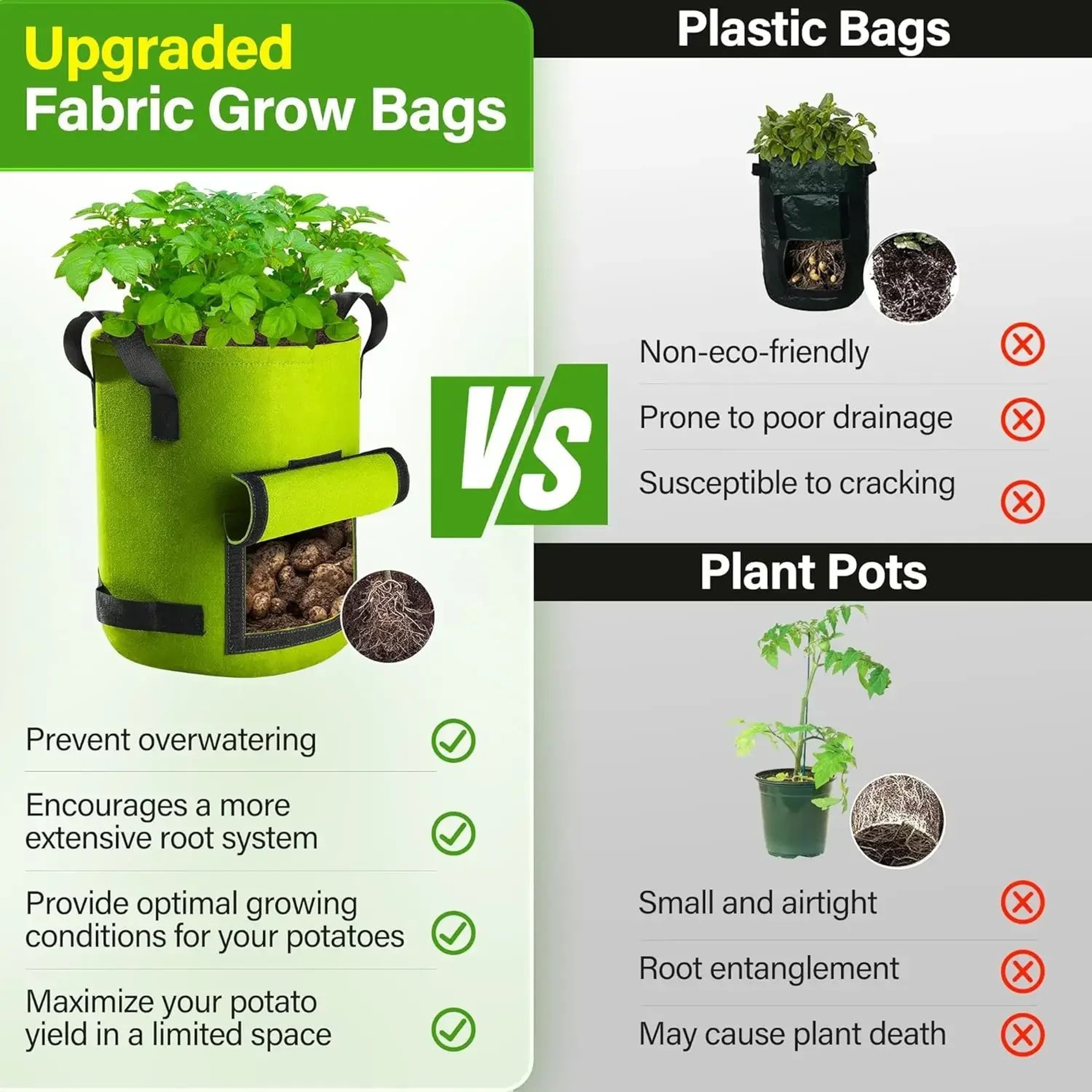 510 Gallon Felt Plant Grow Bags For Vegetables And Potatoes 2