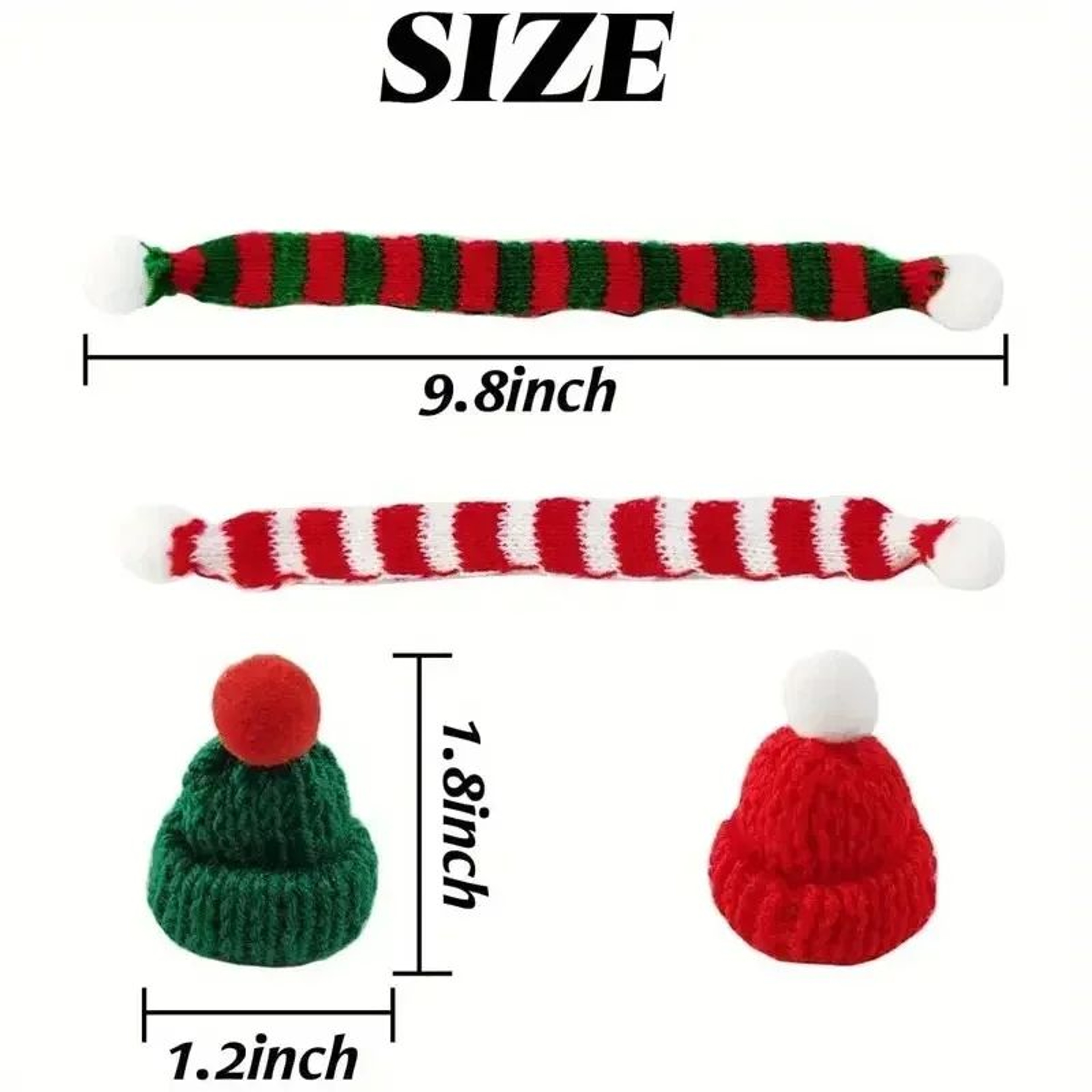 Mini Christmas Knit Hats and Scarves for Crafts and Holiday Decor – view 6