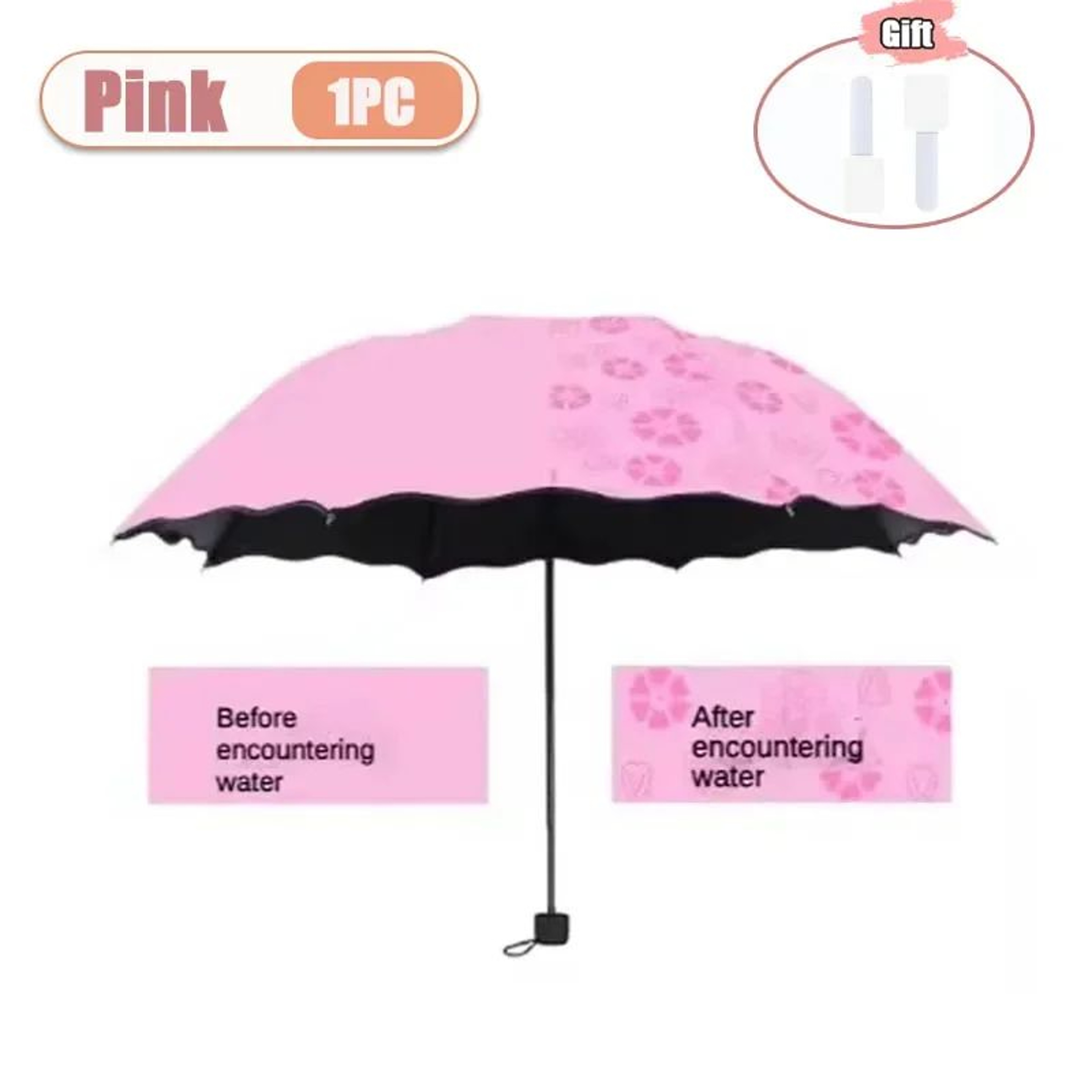 Water Bloom UV Protection Folding Umbrella For Sun And Rain 10