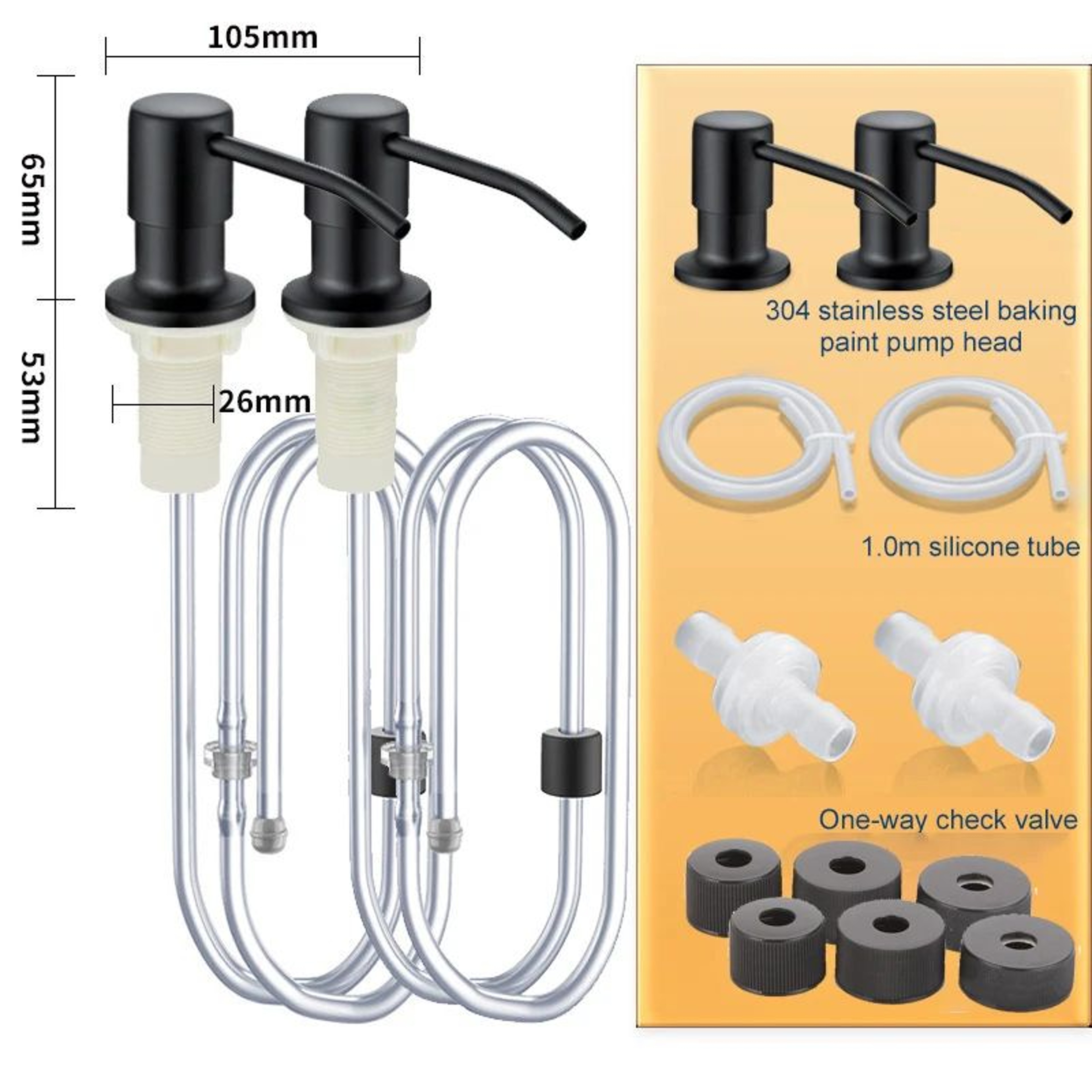 2PCS Stainless Steel Soap Dispenser Pump Replacement Set 9