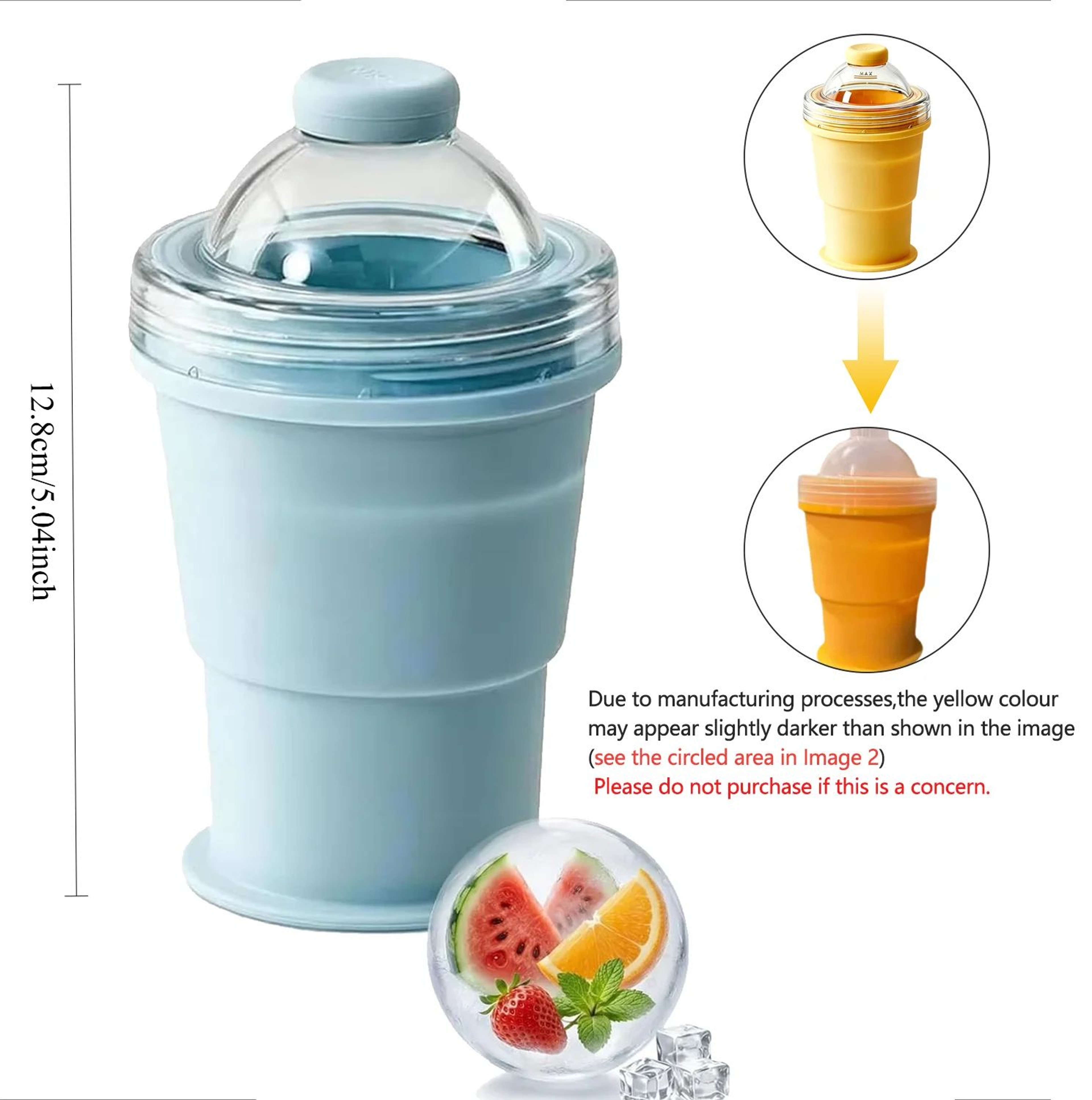 2in1 Foldable Silicone Ice Ball Maker Cup With Large Ice Sphere Mold 5