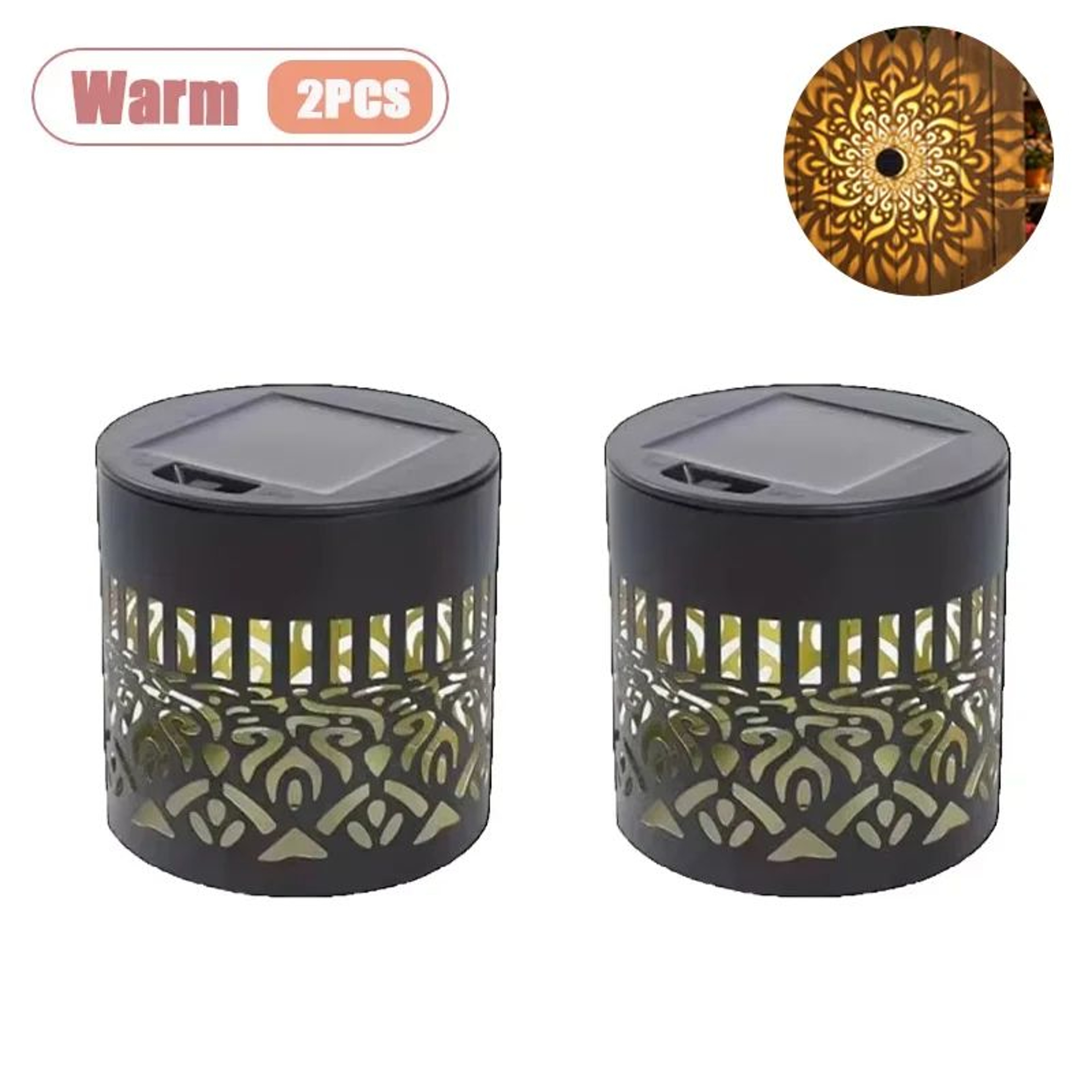 Solar Sunflower Mandala Wall Lantern Outdoor Waterproof Garden Fence Light 18PCS 11