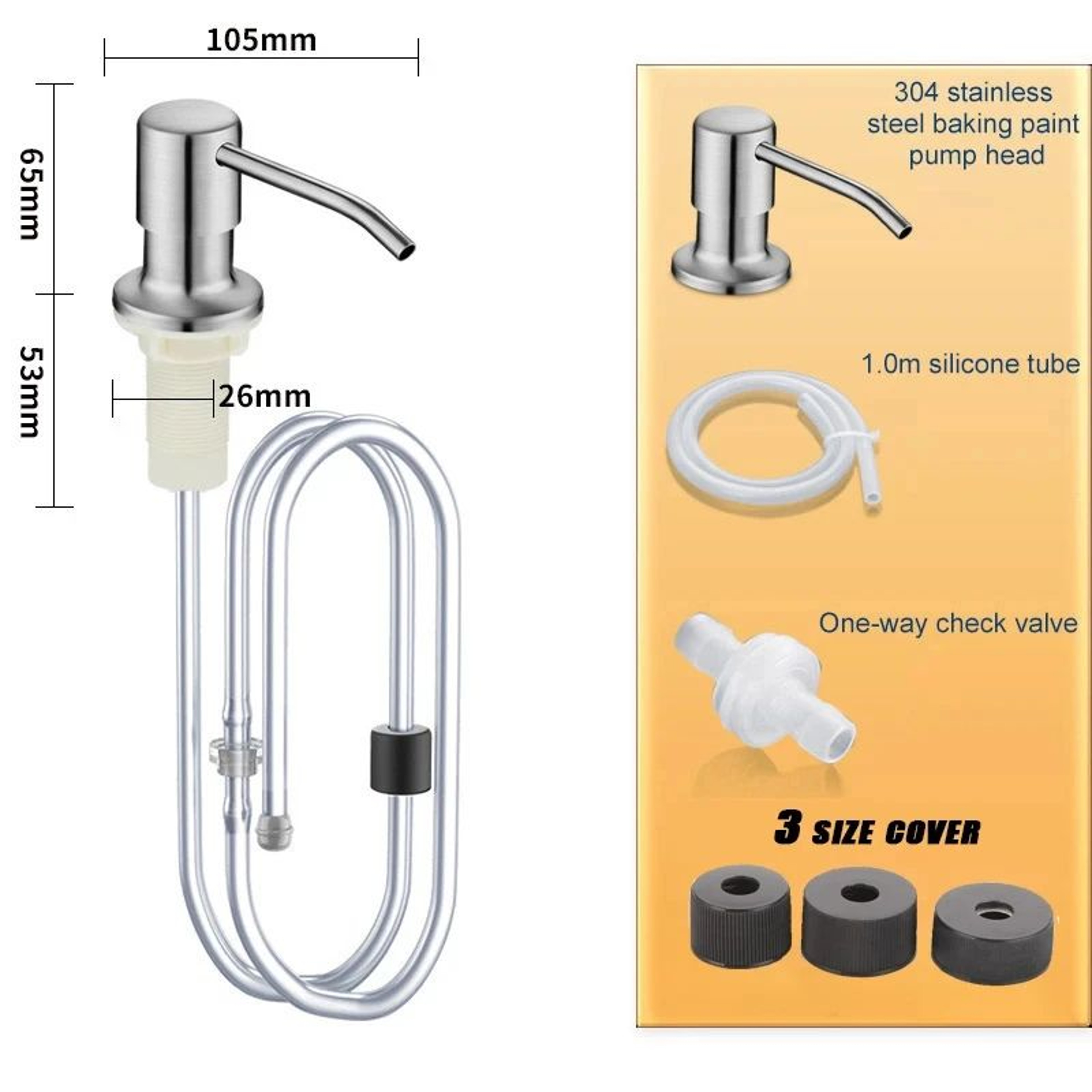 Stainless Steel Kitchen Sink Soap Dispenser Pump 9