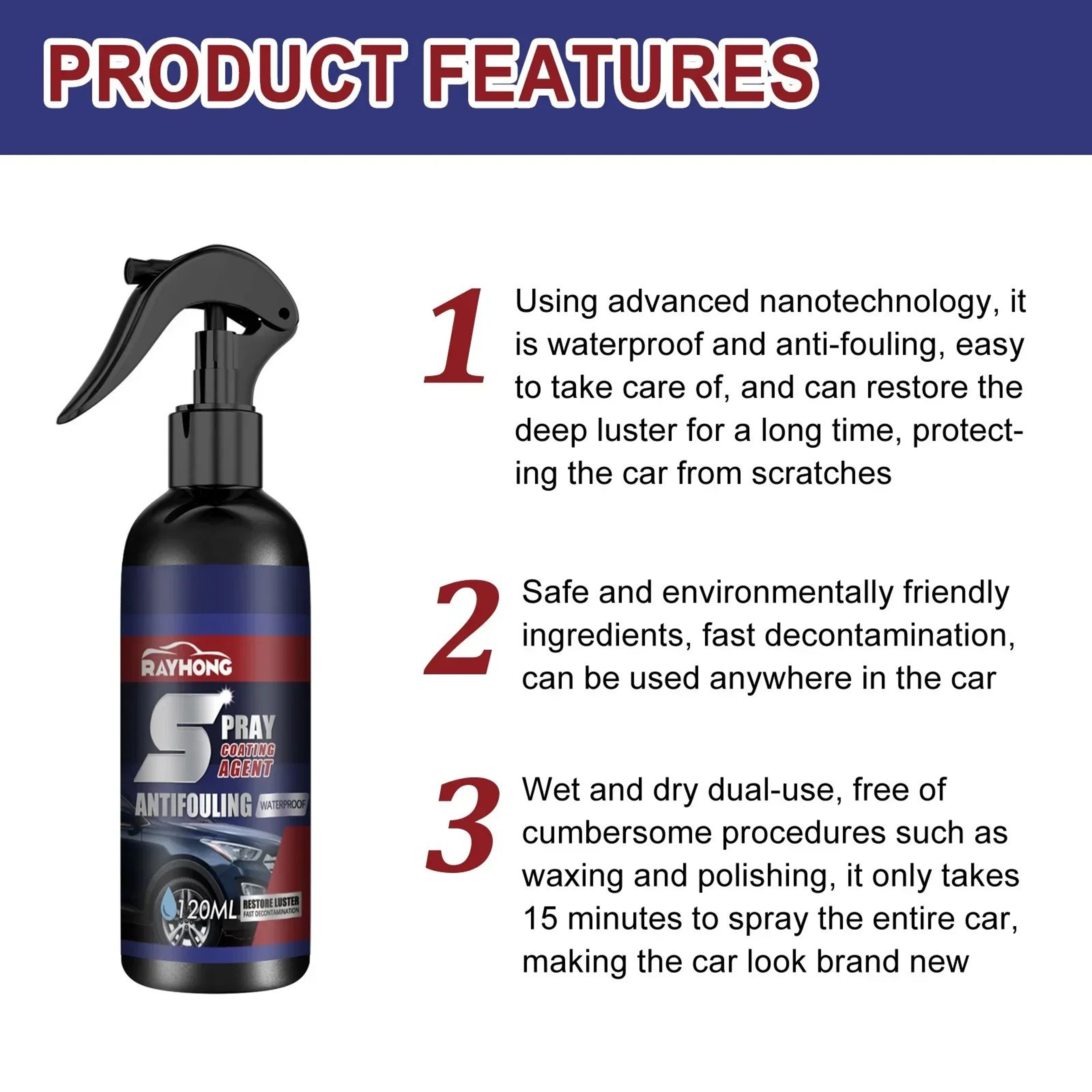 NanoShield Car Nano Coating Spray Hydrophobic Paint Polish 2
