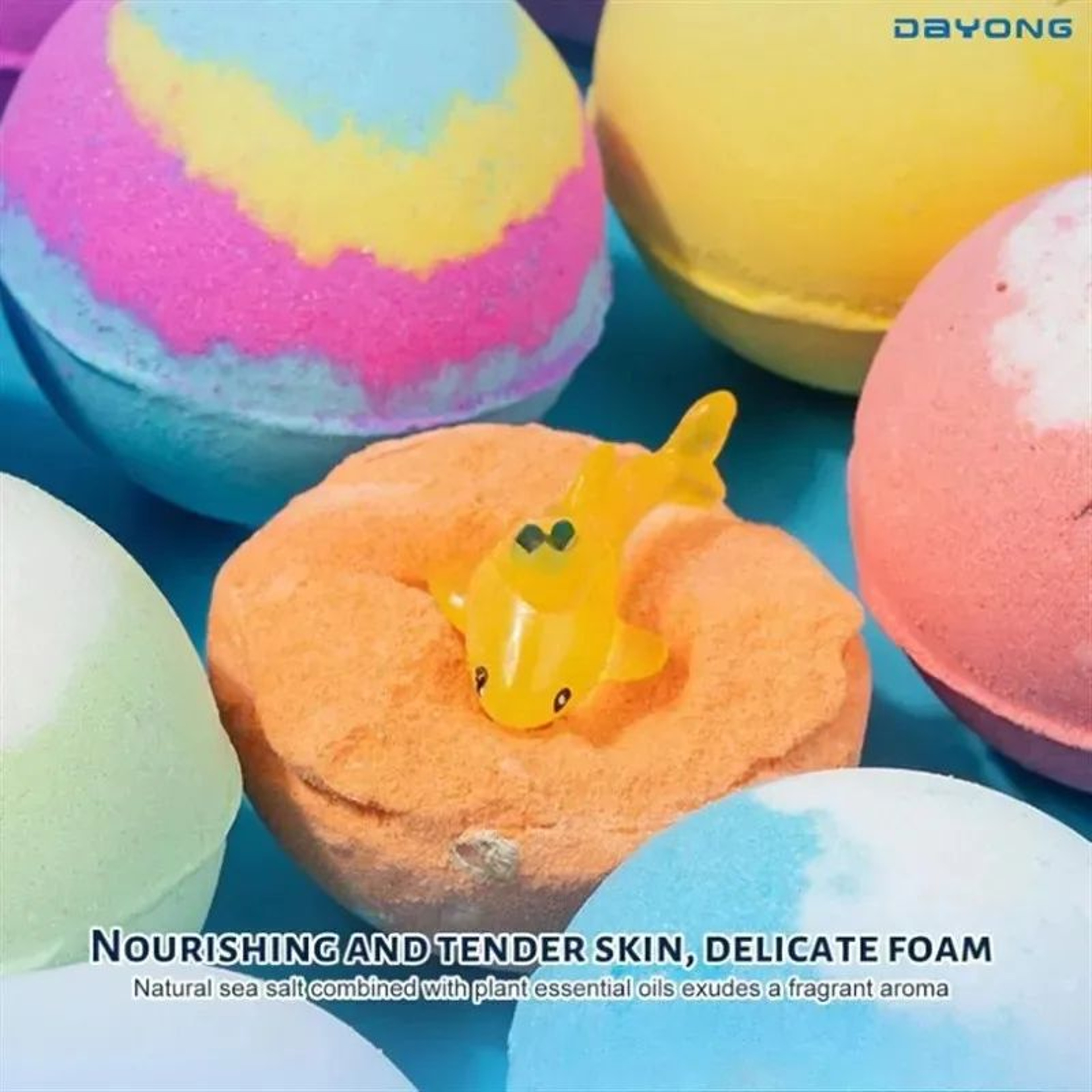 Kids Surprise Bath Bombs With Hidden Toy Moisturizing Fizzy Bath Set 4