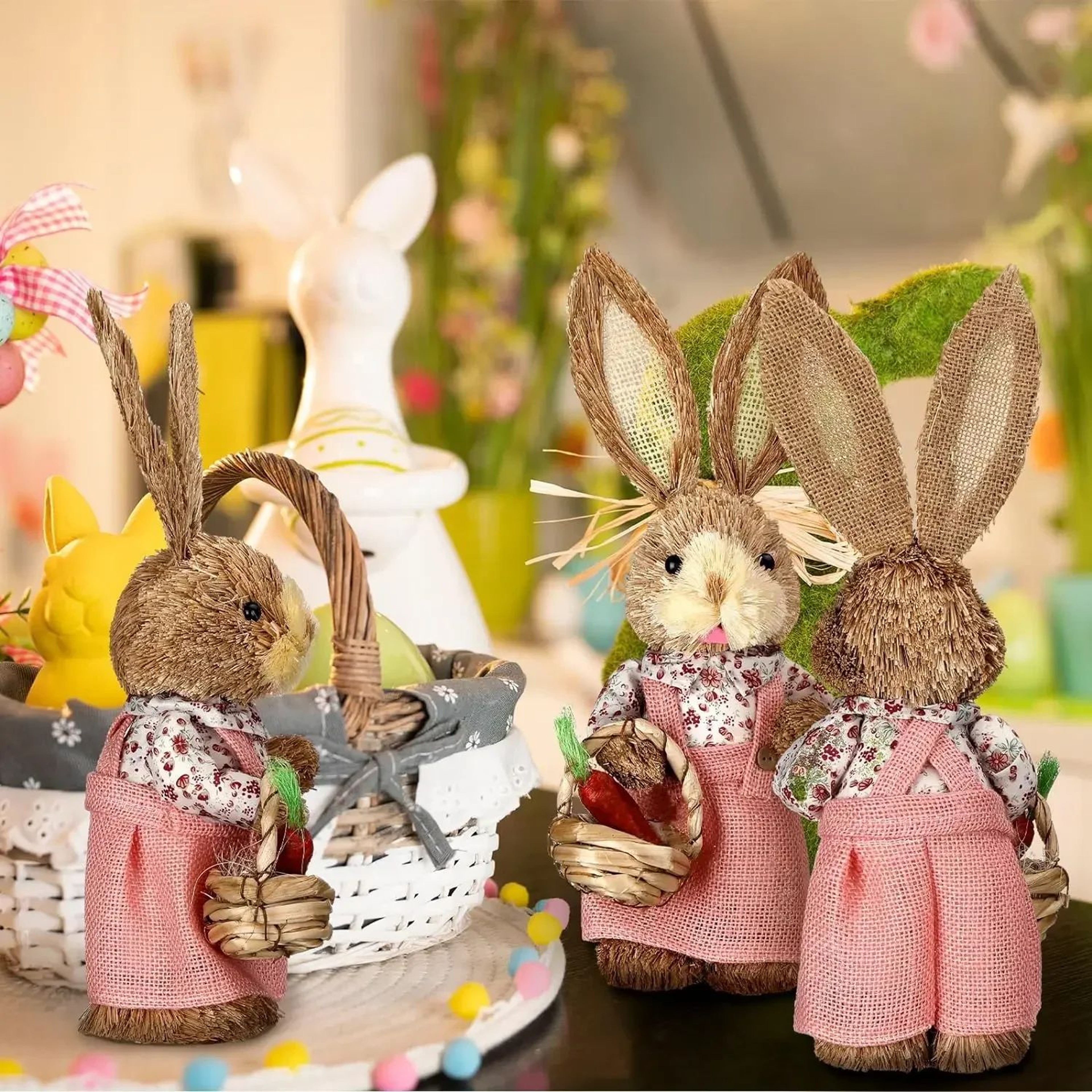 Rustic Handmade Easter Bunny Ornament For Spring Home And Party Decor 1