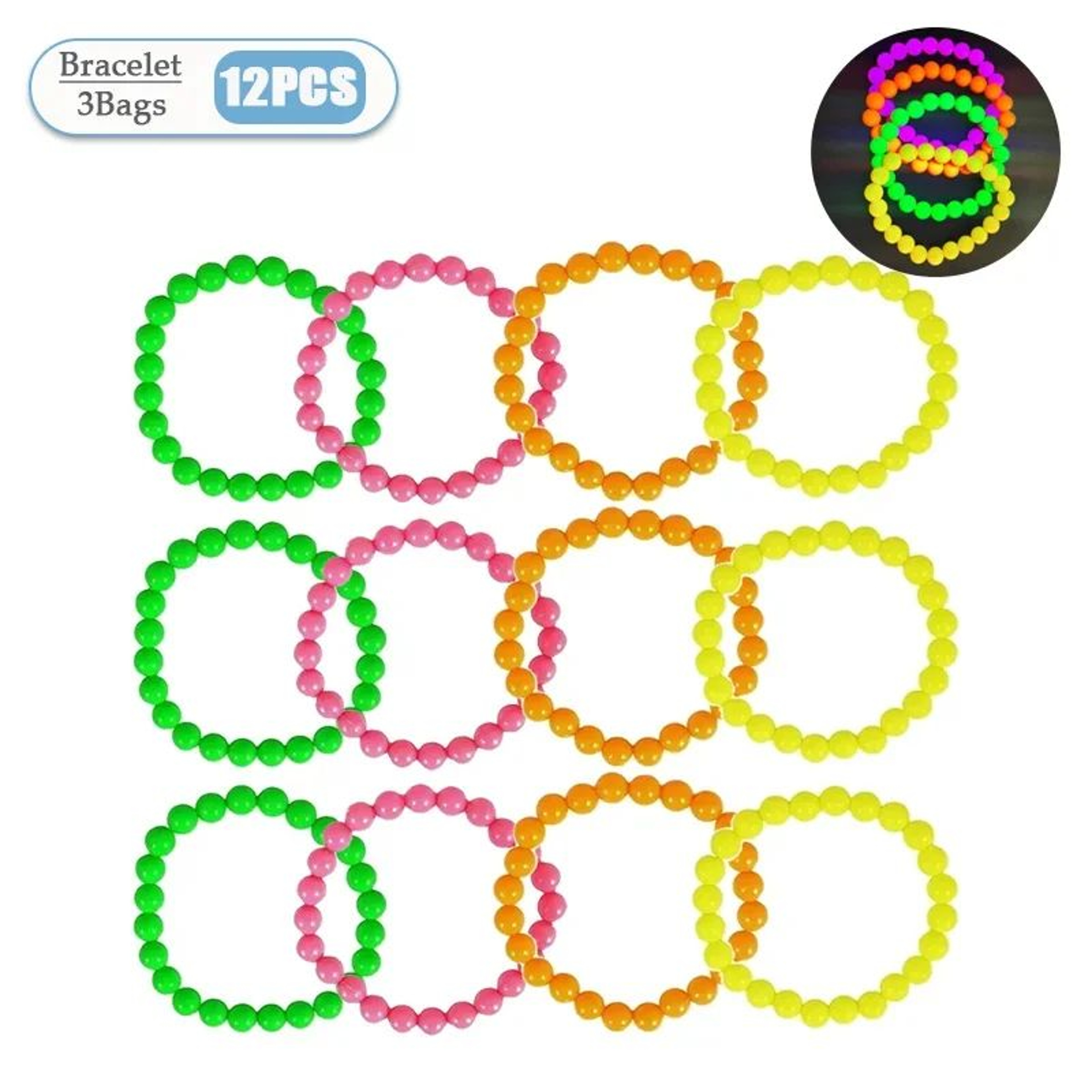Neon Beaded Necklace And Bracelet Party Accessory Set 440PCS 7