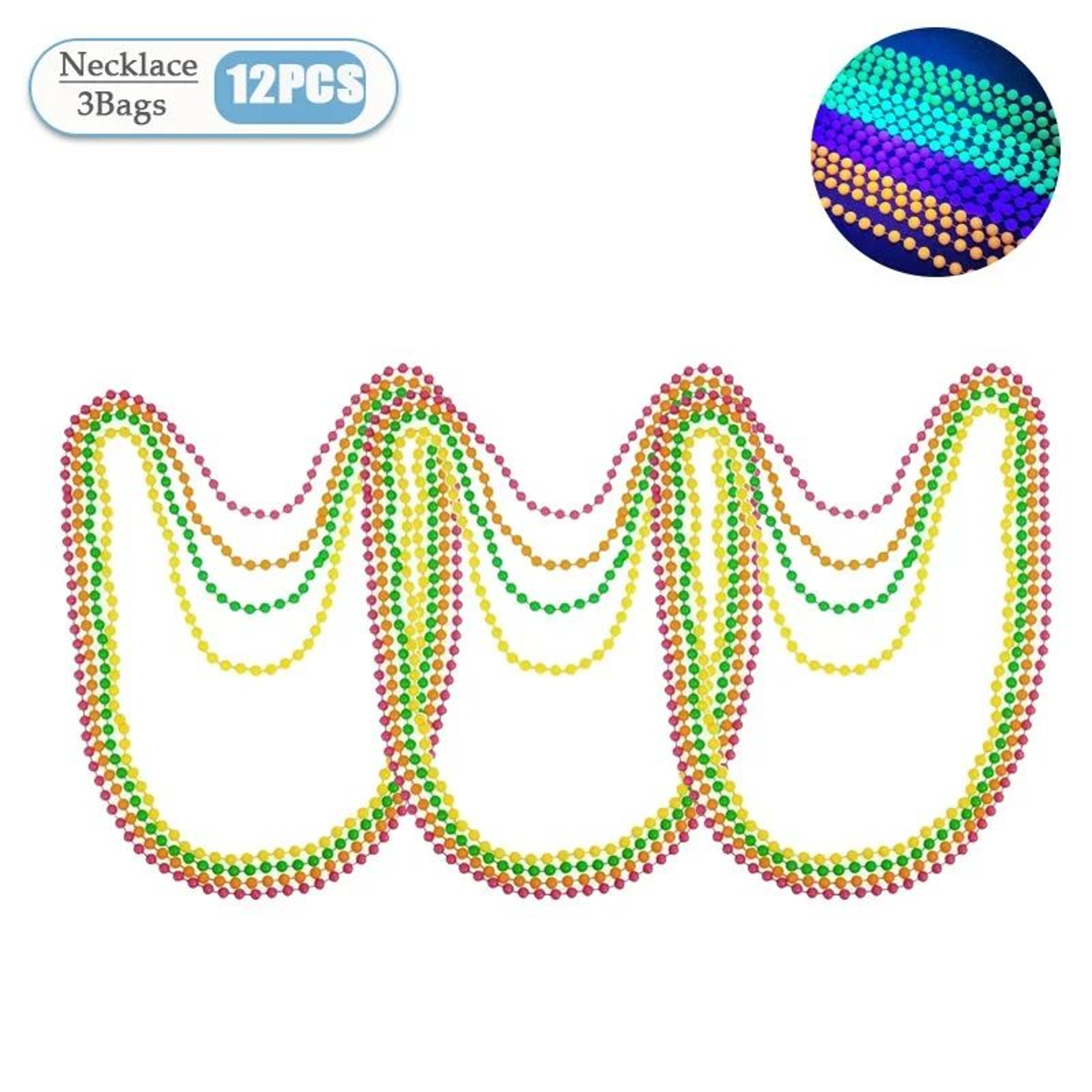 Neon Beaded Necklace And Bracelet Party Accessory Set 440PCS 11