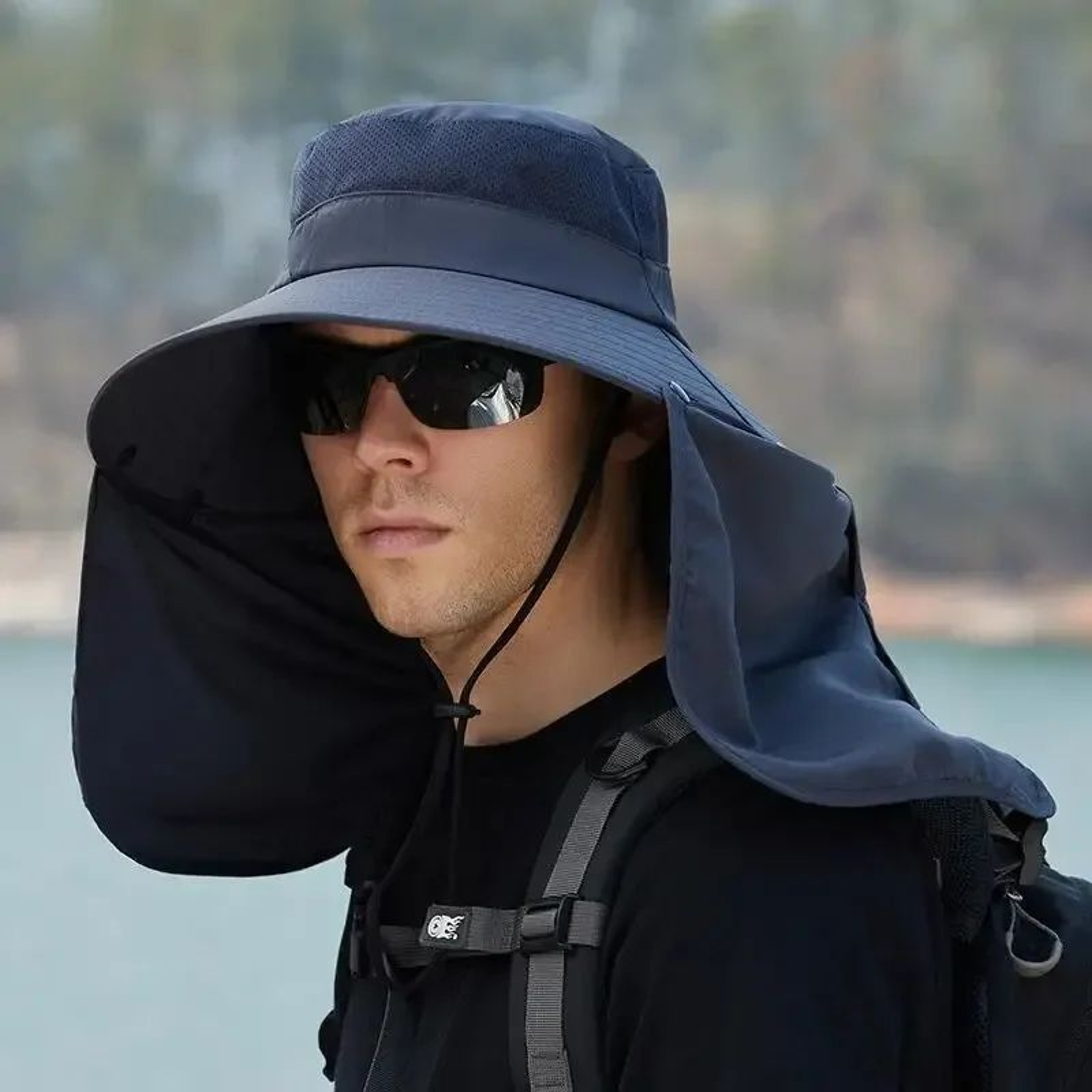 Wide Brim Fishing Sun Hat With Neck Flap For Outdoor Sun Protection 12