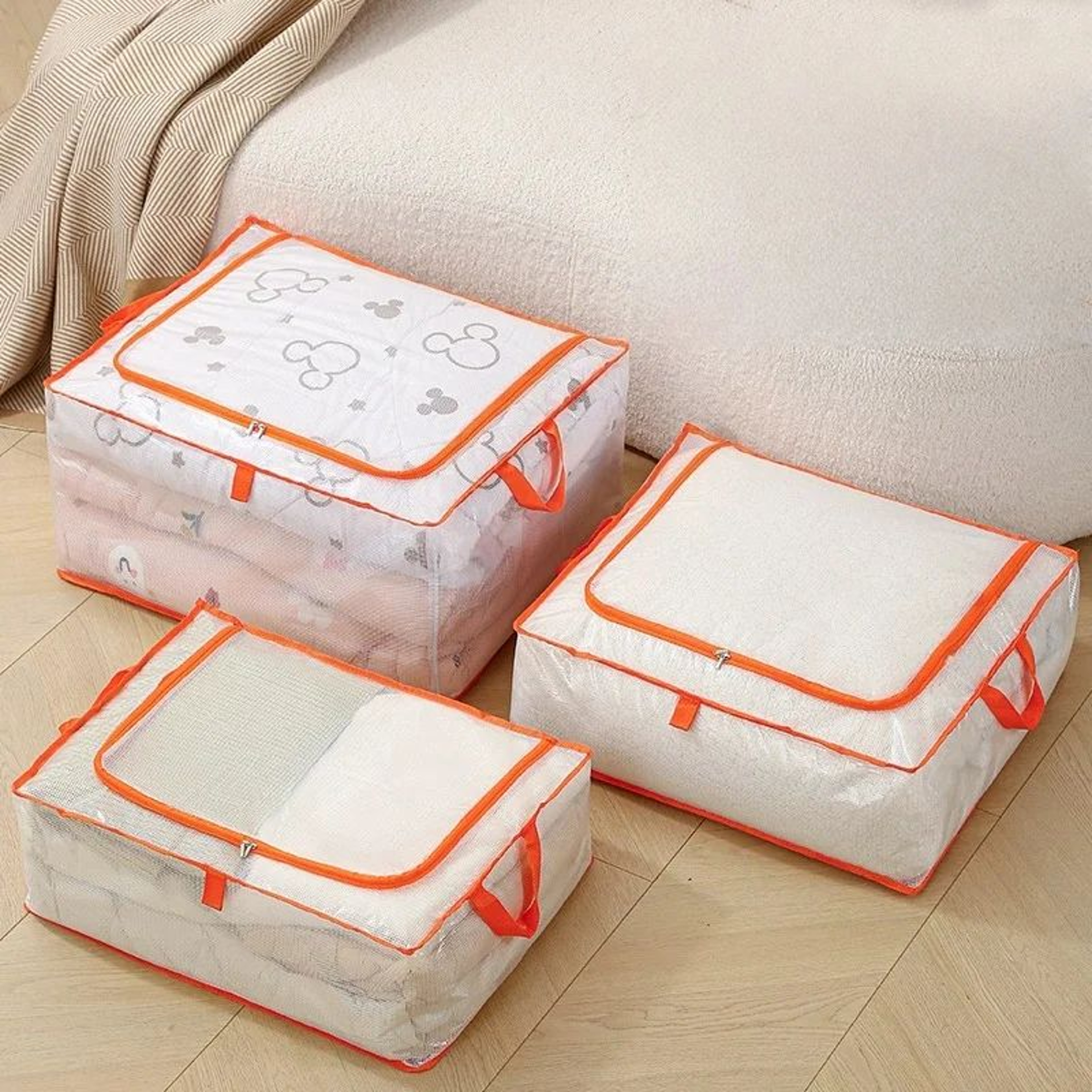 Large Capacity Zipper Underbed Storage Bag For Clothes And Bedding 0