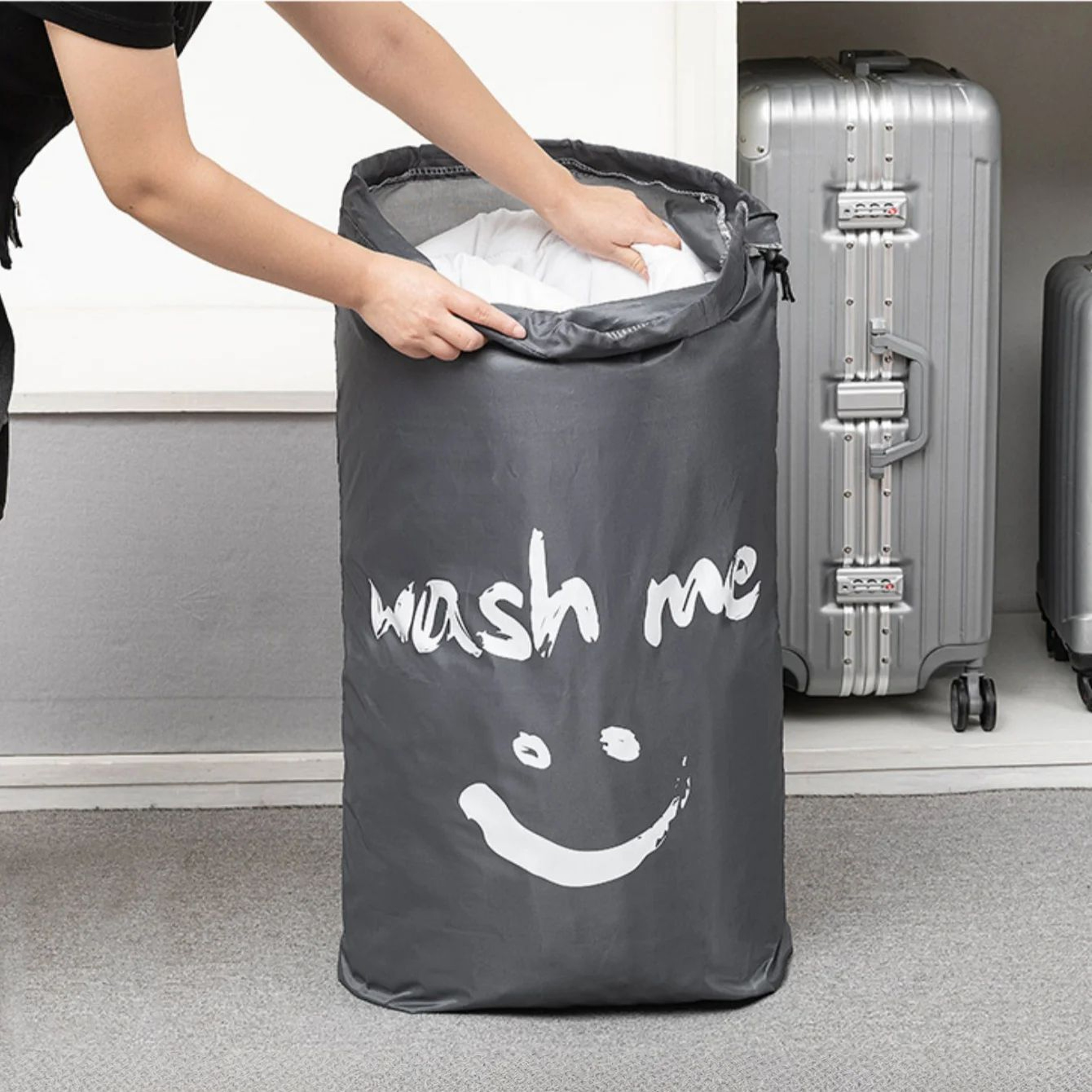 Extra Large Travel Laundry Bag With Drawstring Heavy Duty Dirty Clothes Organizer 2