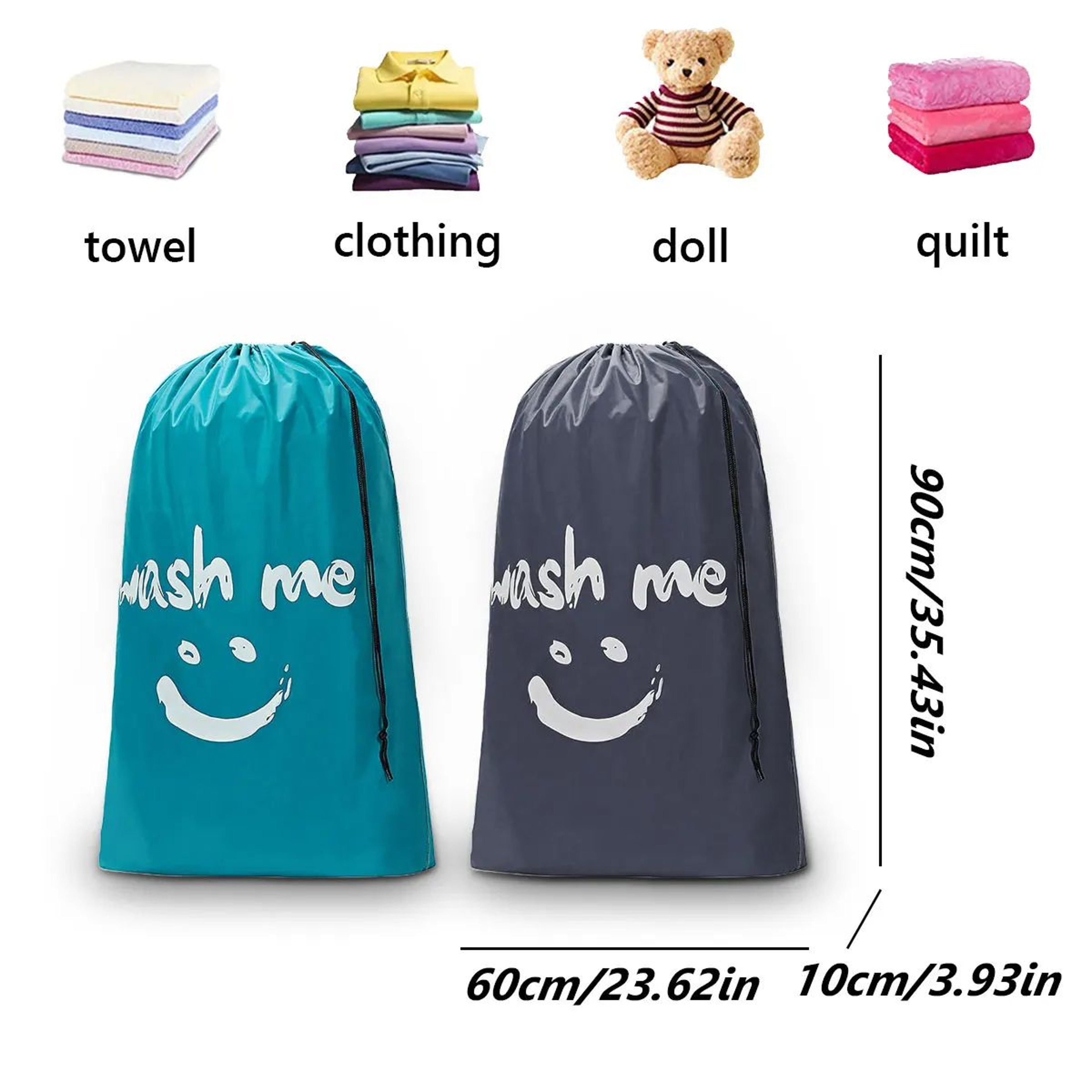 Extra Large Travel Laundry Bag With Drawstring Heavy Duty Dirty Clothes Organizer 5