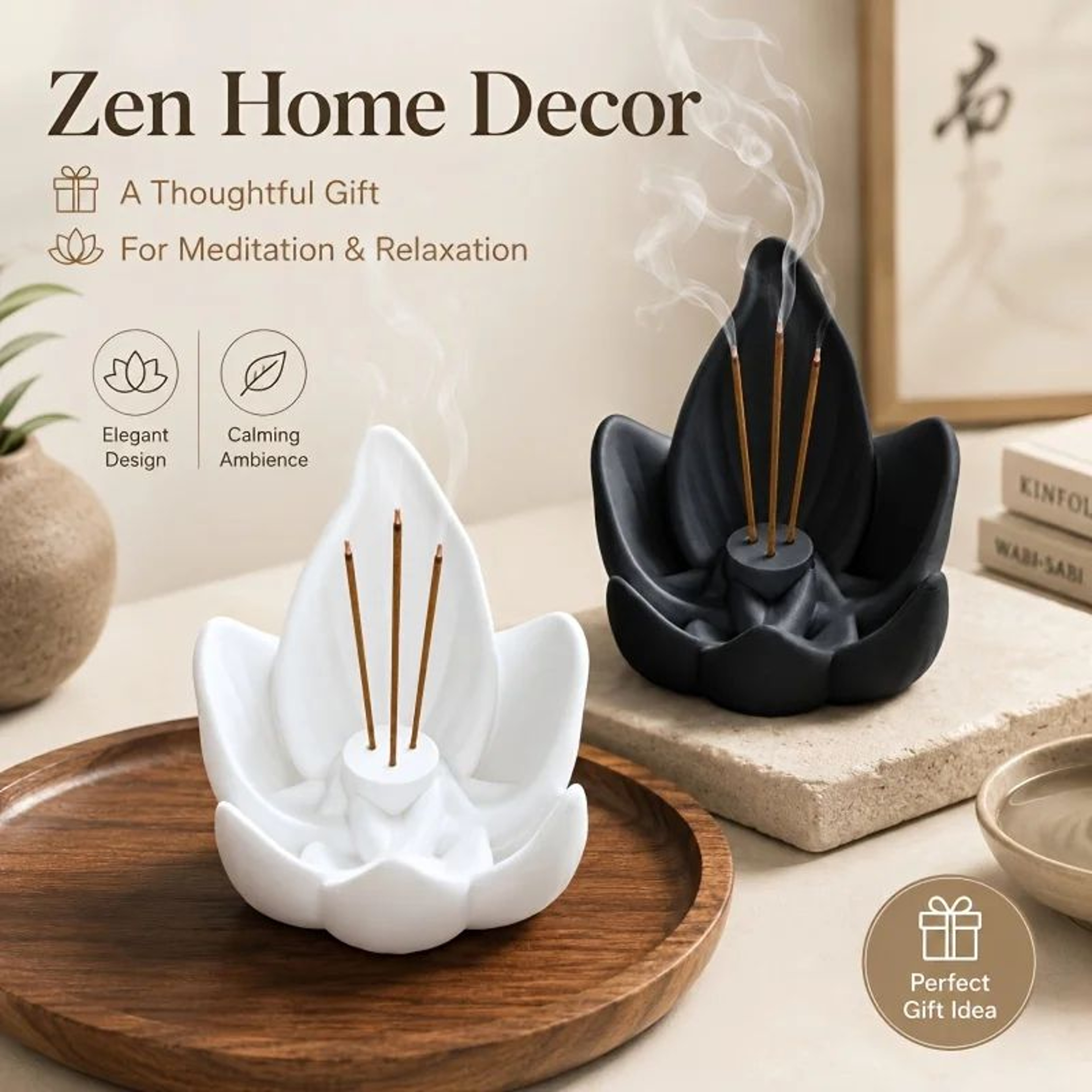 Lotus Incense Holder For Sticks Zen Aromatherapy Home Decor 0