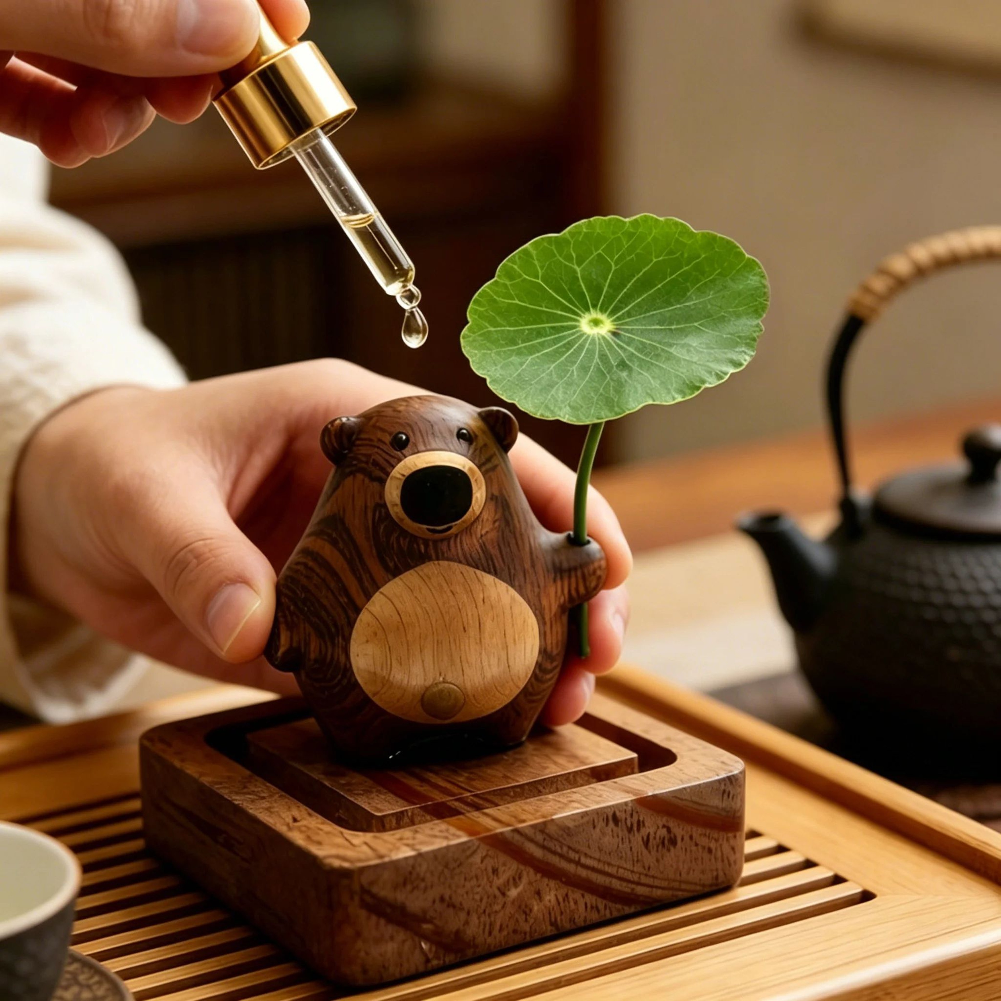 Cute Bear Wooden Essential Oil Aroma Diffuser 0