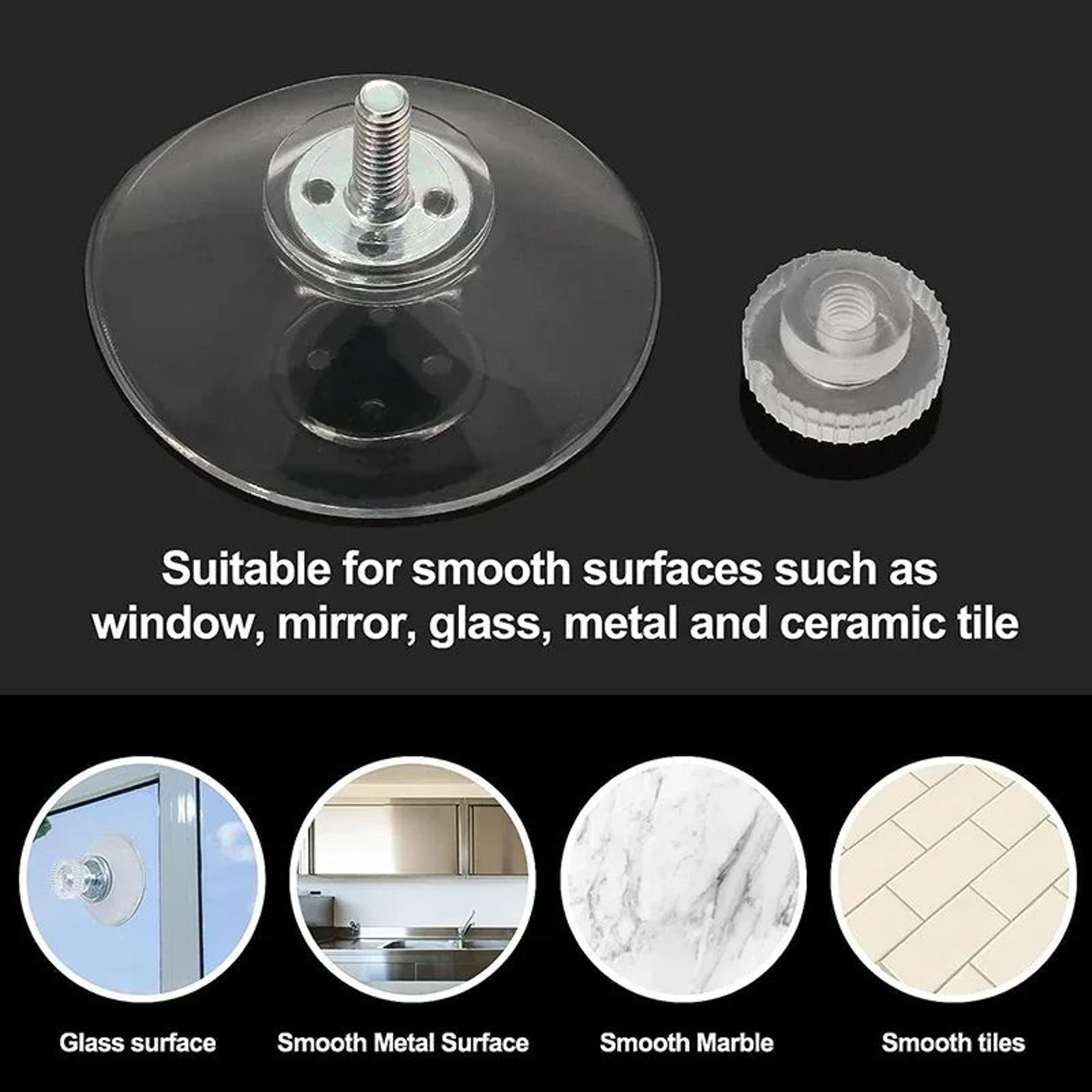 6Pcs Strong PVC Suction Cup Hooks With M4 Screw And Plastic Nut 4