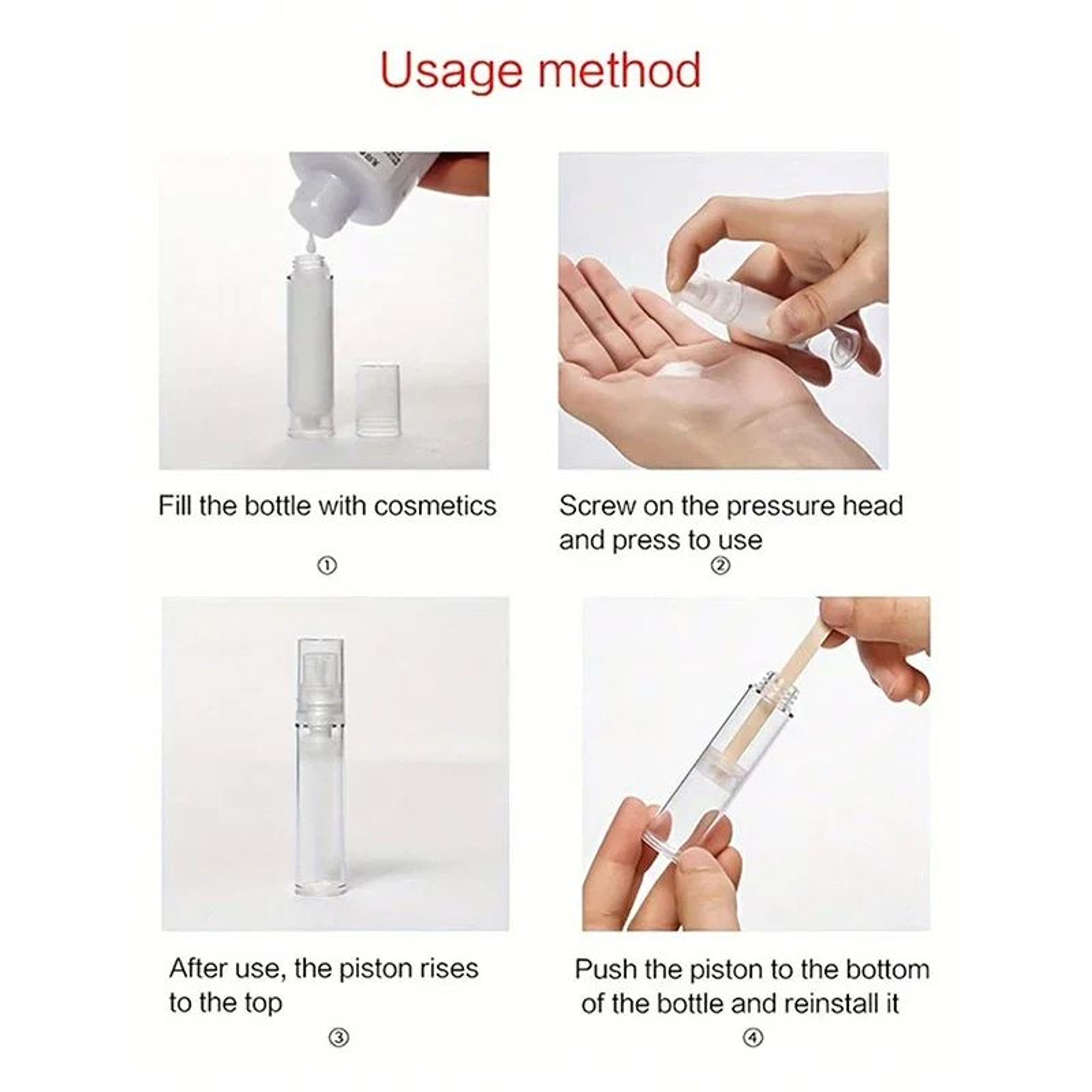 Portable Airless Travel Bottle Set For Skincare And Cosmetics 5