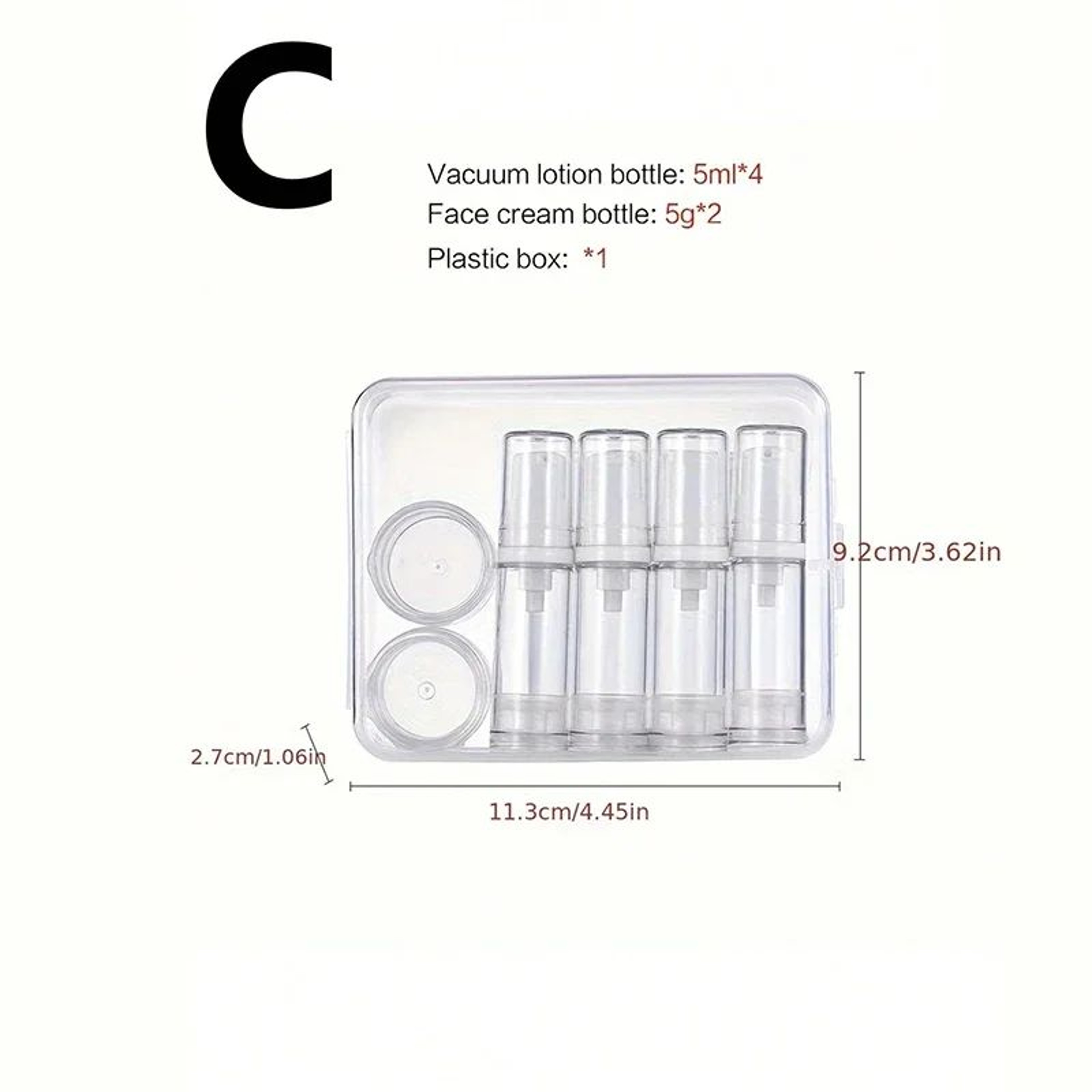 Portable Airless Travel Bottle Set For Skincare And Cosmetics 6