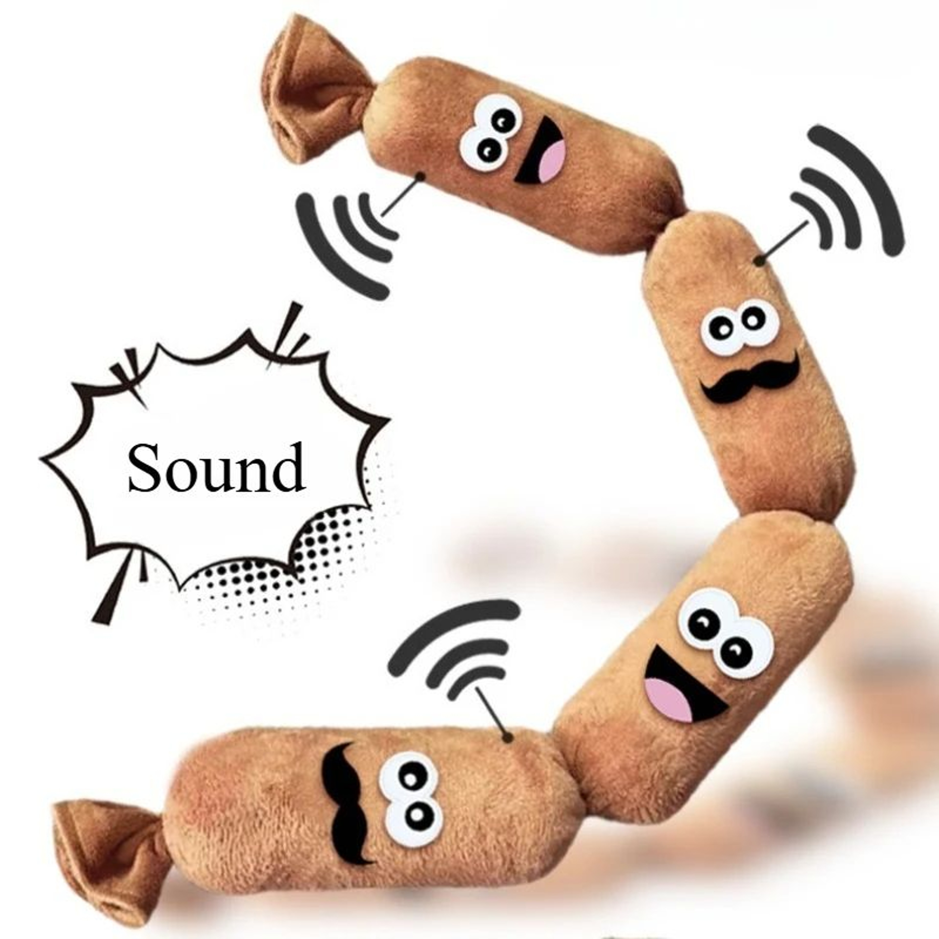 Squeaky Sausage Plush Dog Chew Toy For Interactive Play And Teeth Cleaning 5