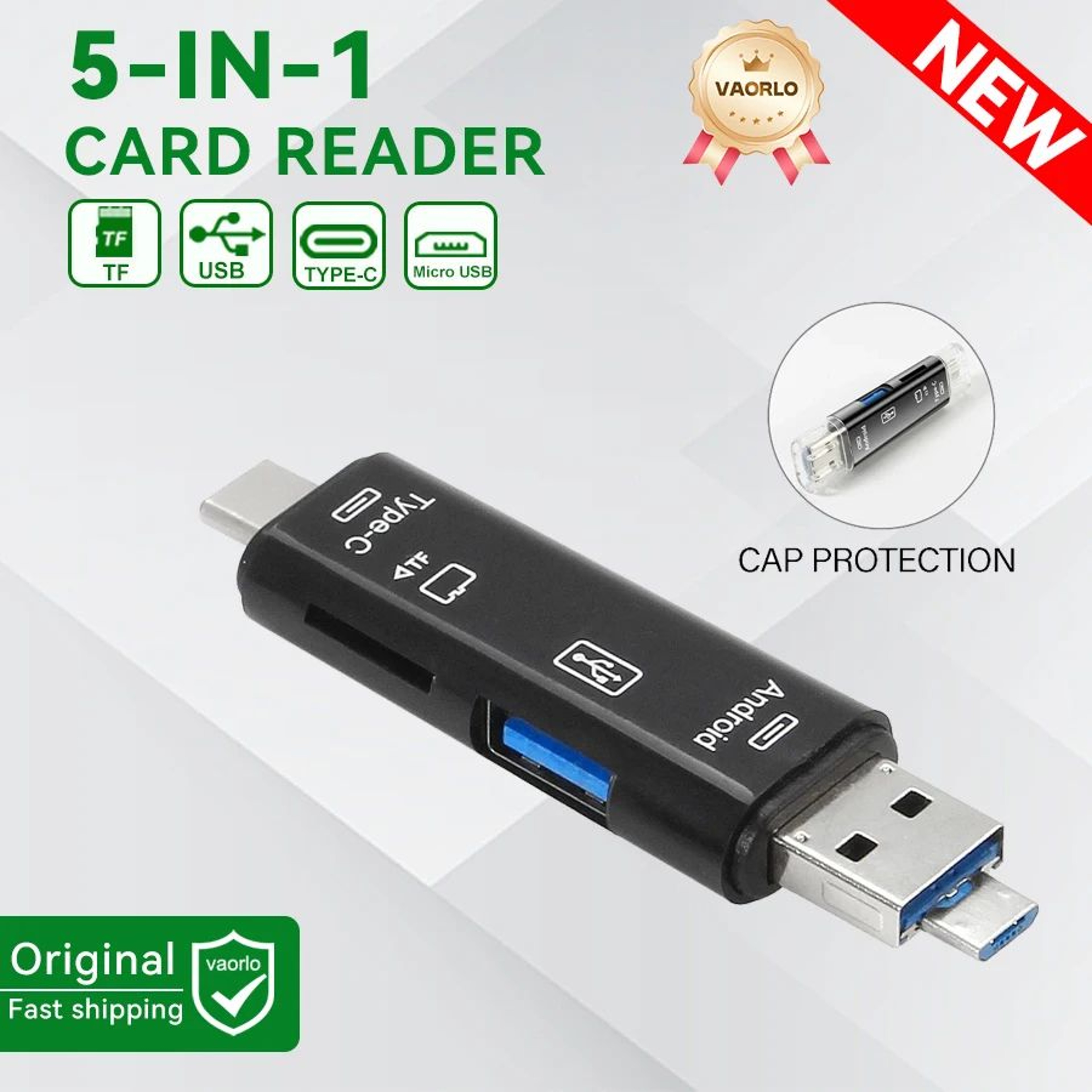 6in1 USB 30 Card Reader TypeC OTG SD Micro SD Adapter 8