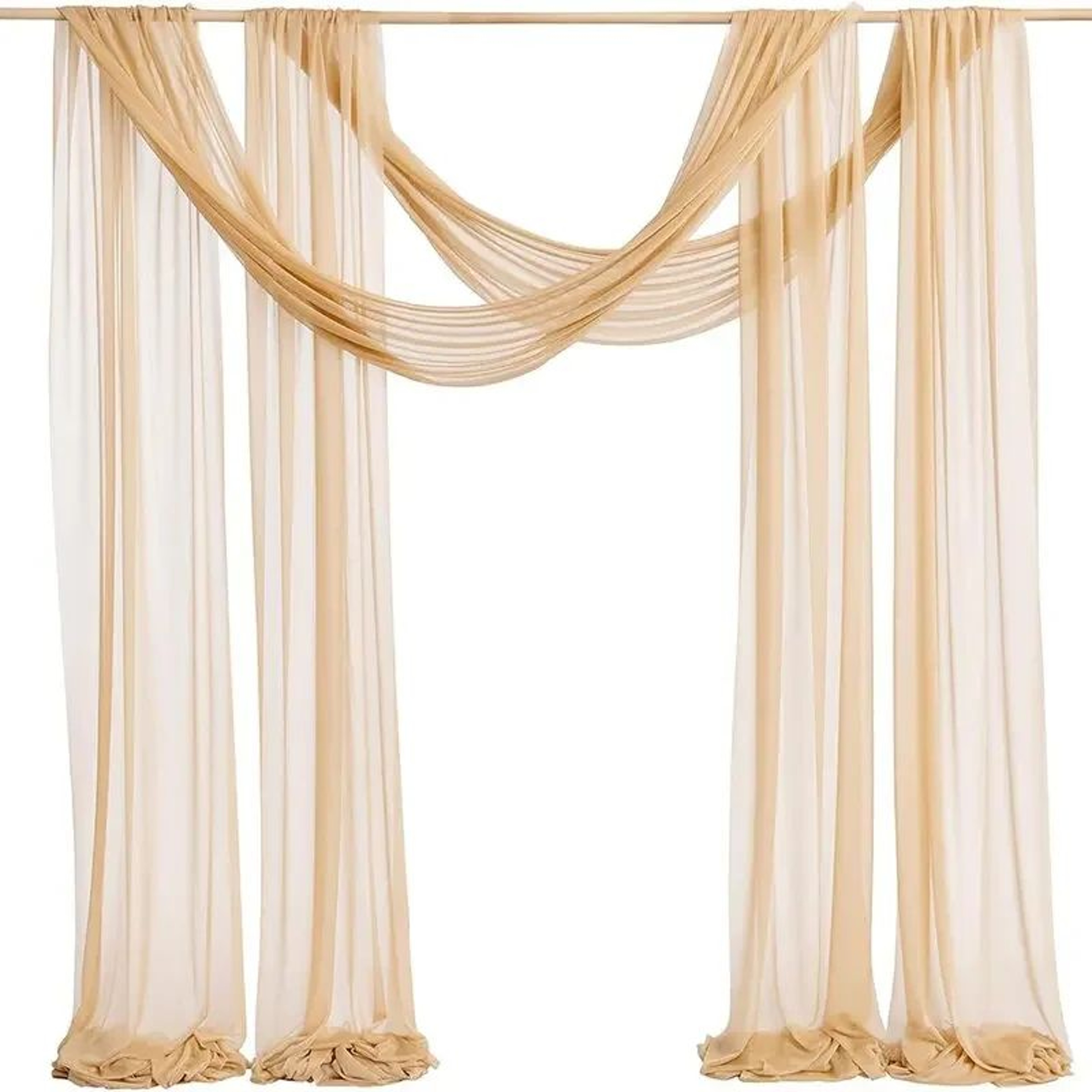 2 Pack Terracotta Wedding Arch Drapes Sheer Chiffon Backdrop Curtains 10