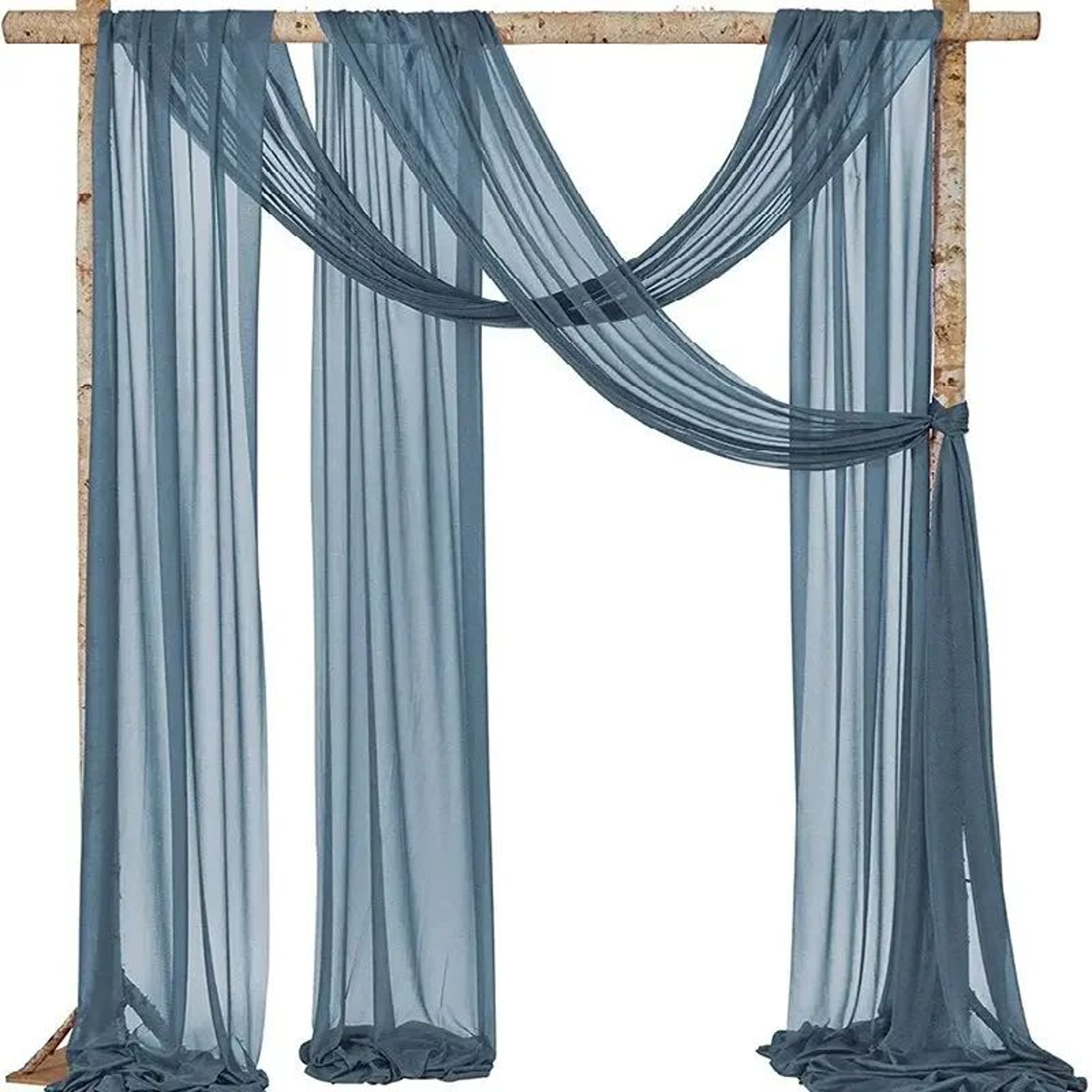 2 Pack Terracotta Wedding Arch Drapes Sheer Chiffon Backdrop Curtains 6