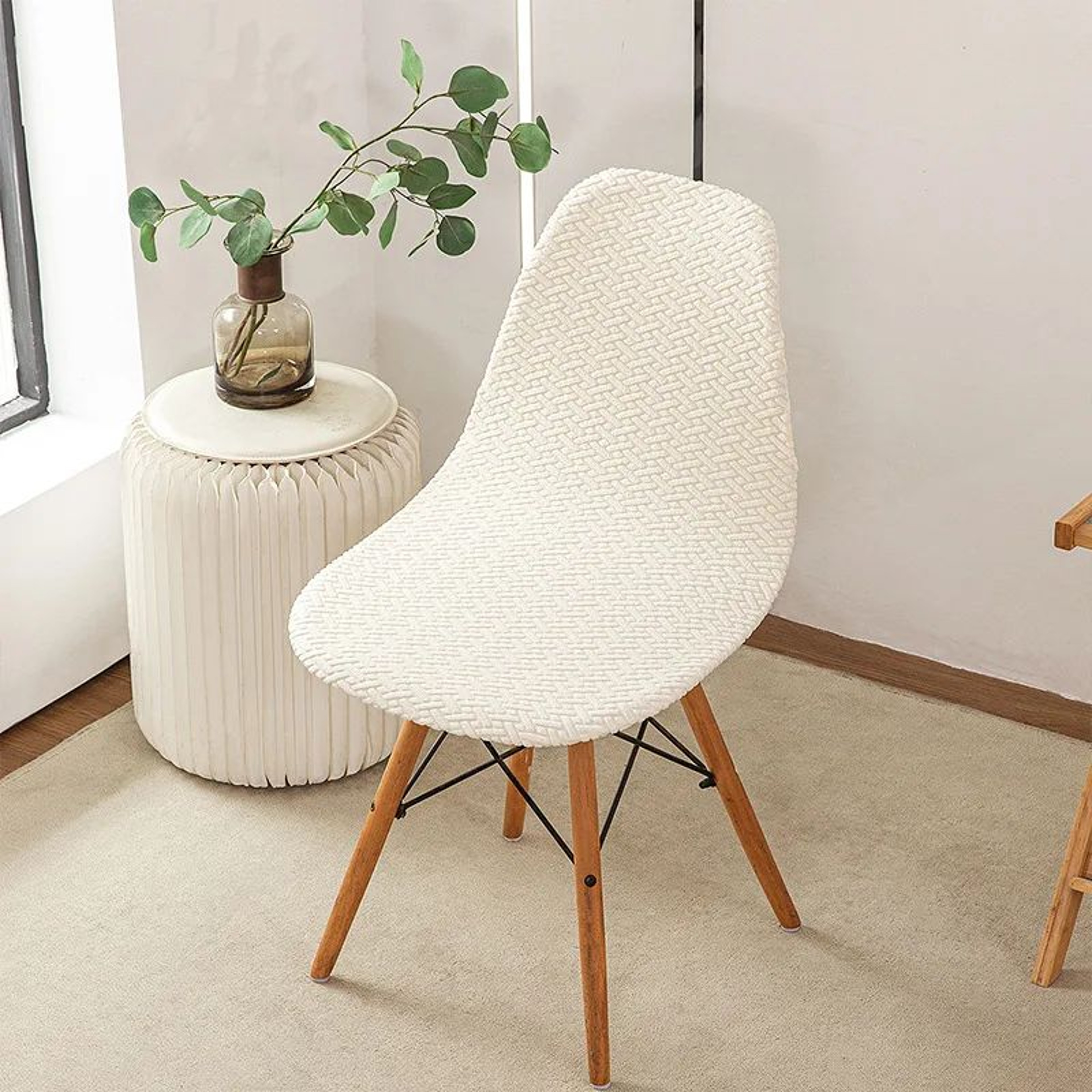 Polar Fleece Jacquard Stretch Dining Chair Cover 6