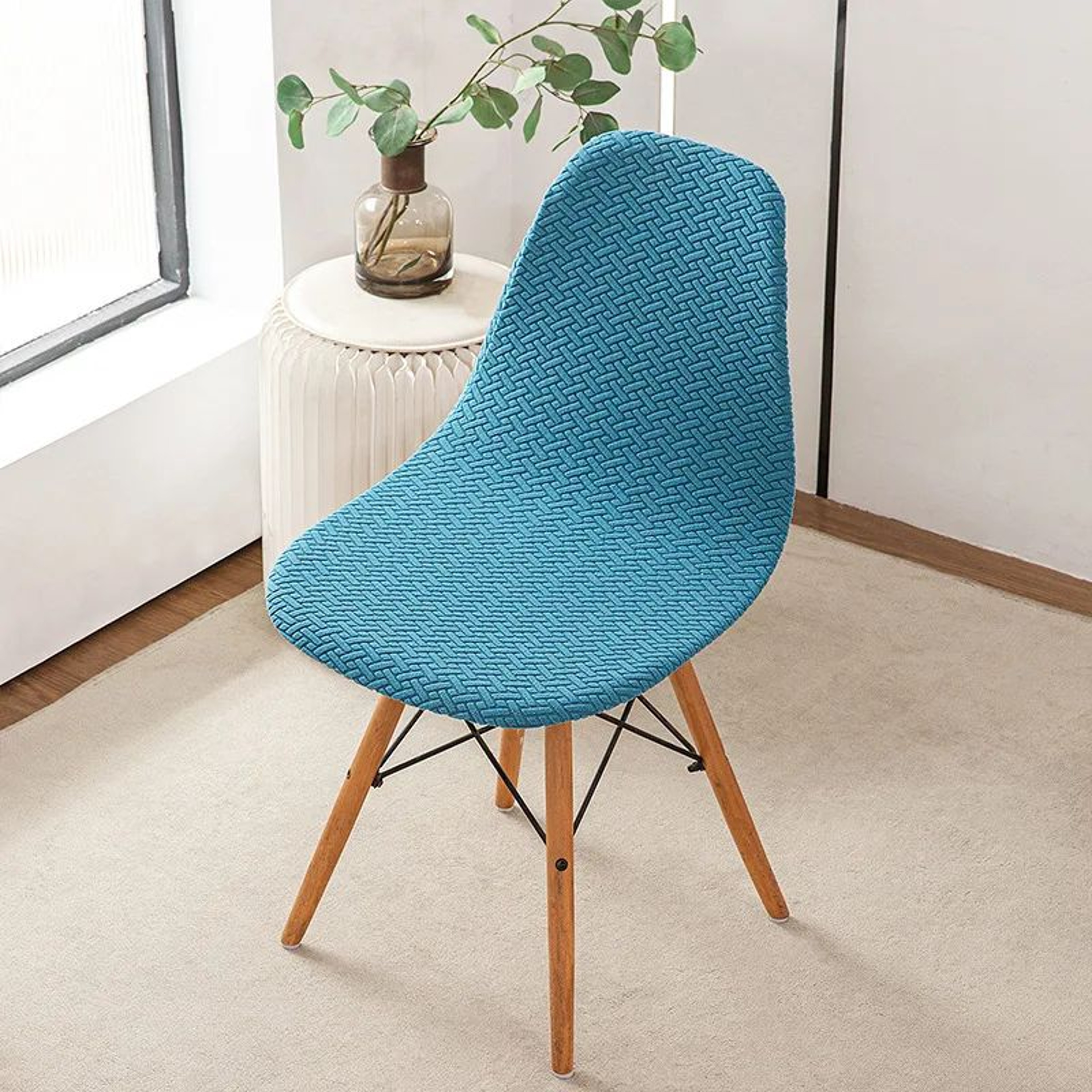 Polar Fleece Jacquard Stretch Dining Chair Cover 10