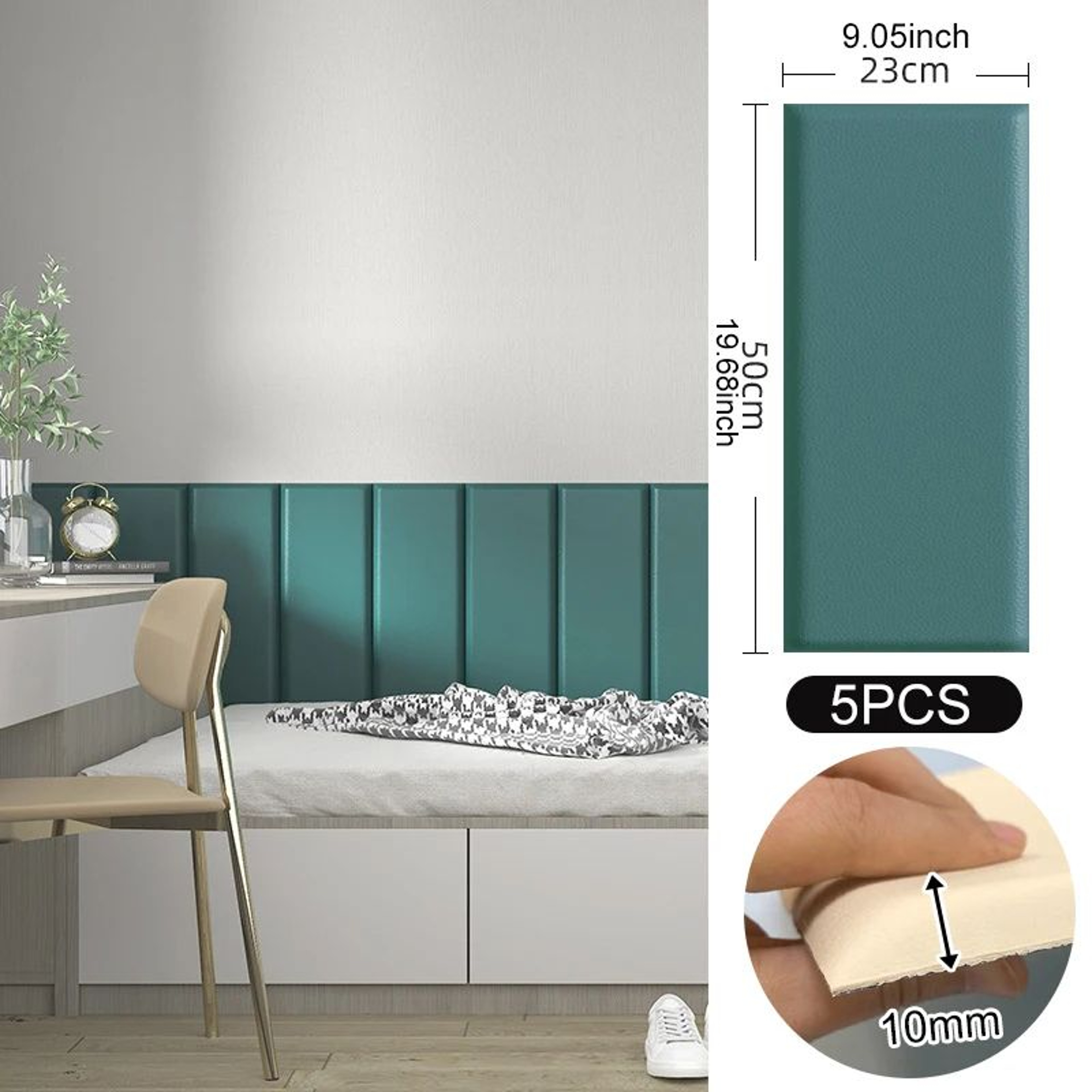 3D Soft Self Adhesive Leather Wall Panel 5PCS For Headboard And Kids Room 8