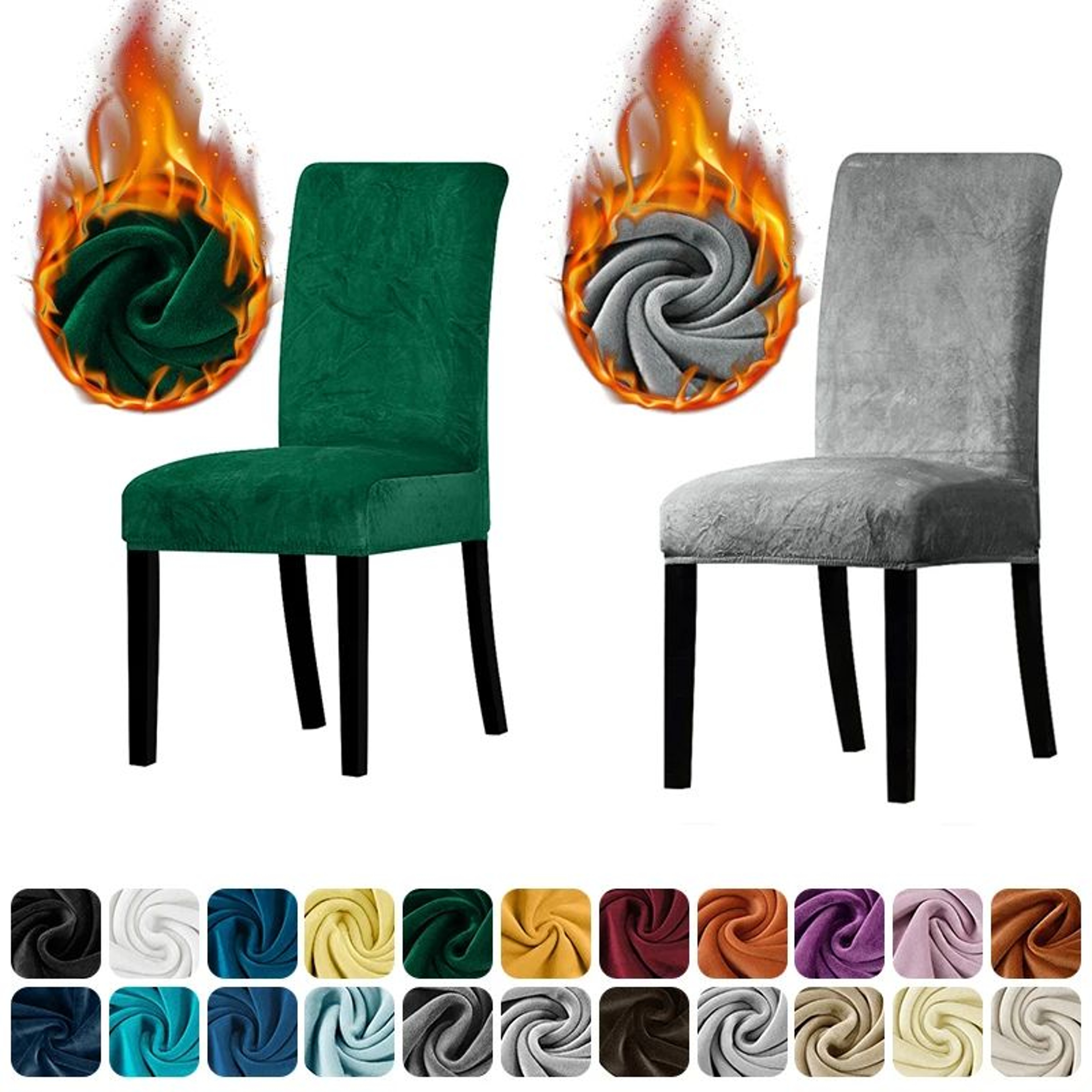 Velvet Stretch Dining Chair Cover Soft Parsons Chair Slipcover Protector 0