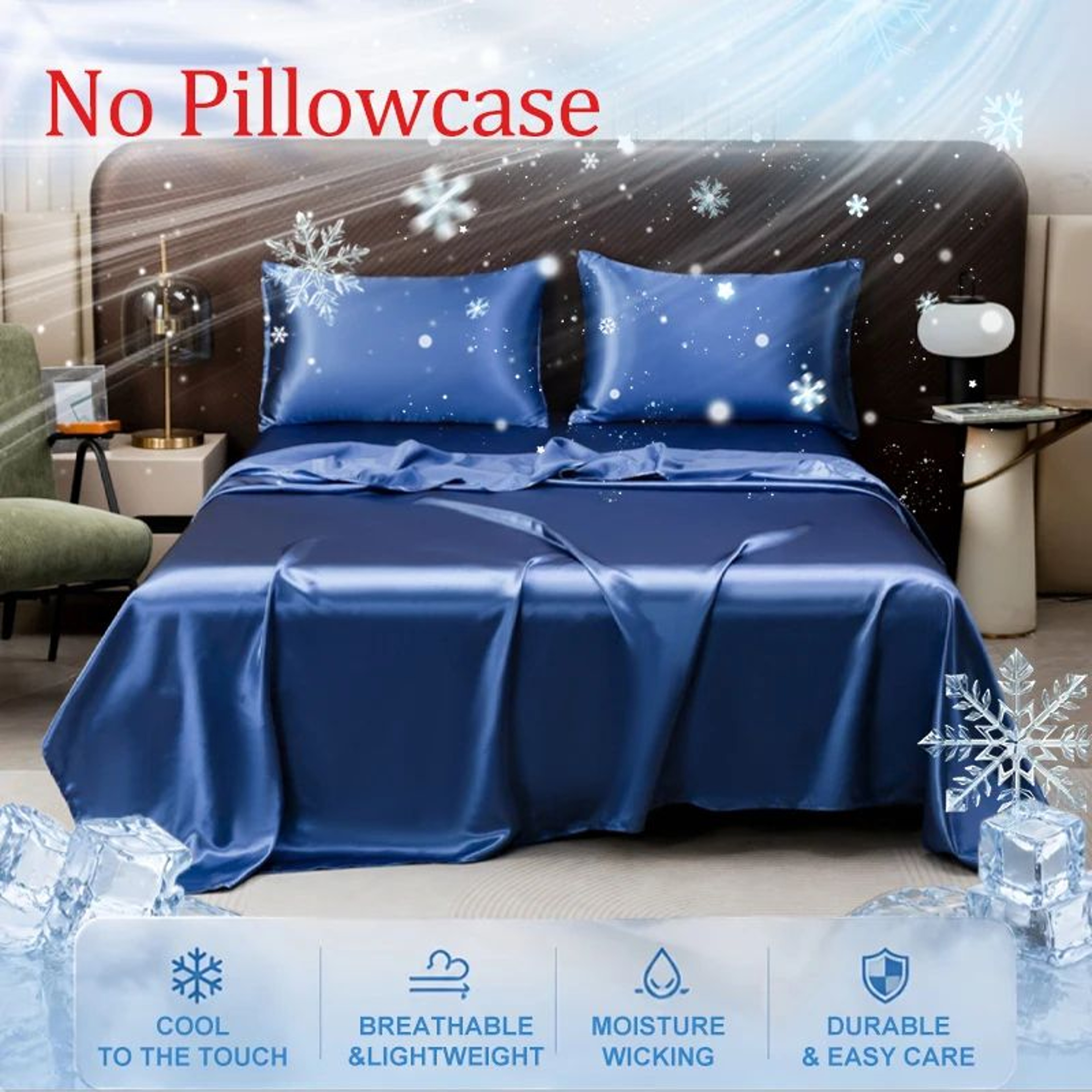 Ice Silk Cooling Bed Sheet Breathable Summer Flat Sheet For Hot Sleepers 9