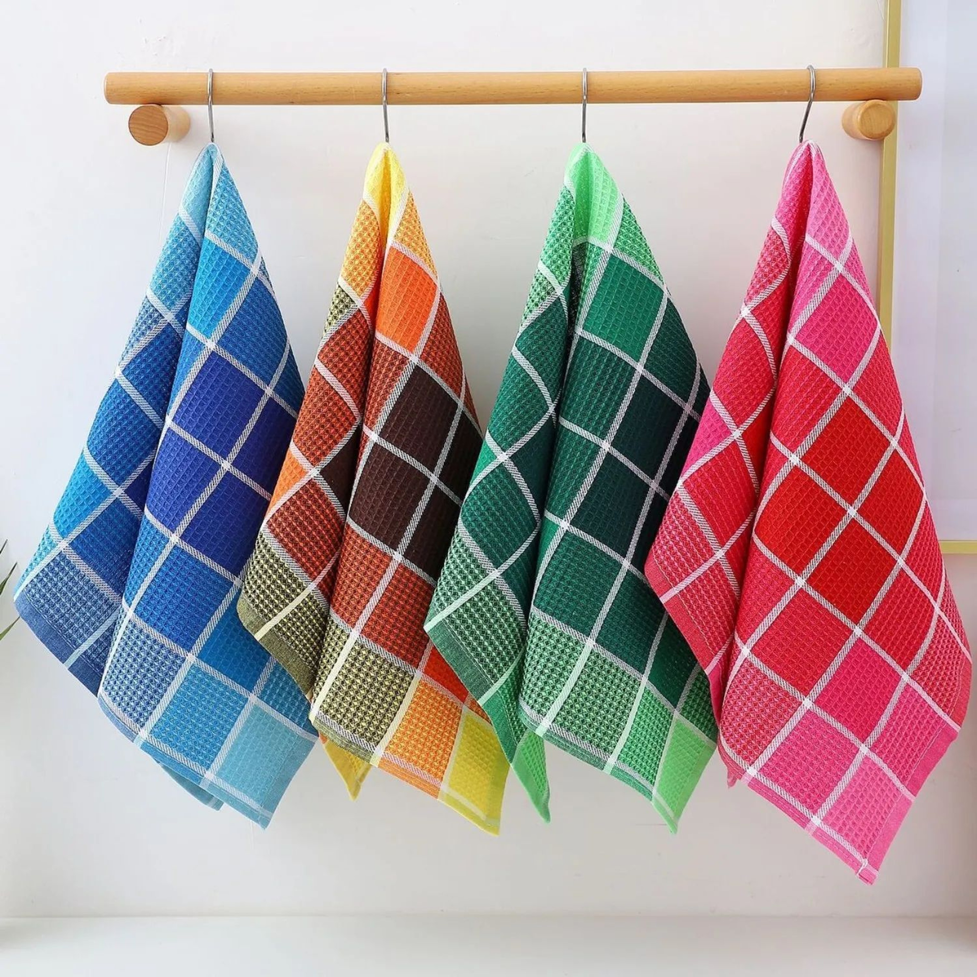 4PCS Waffle Weave Super Absorbent Kitchen Dish Towels 0