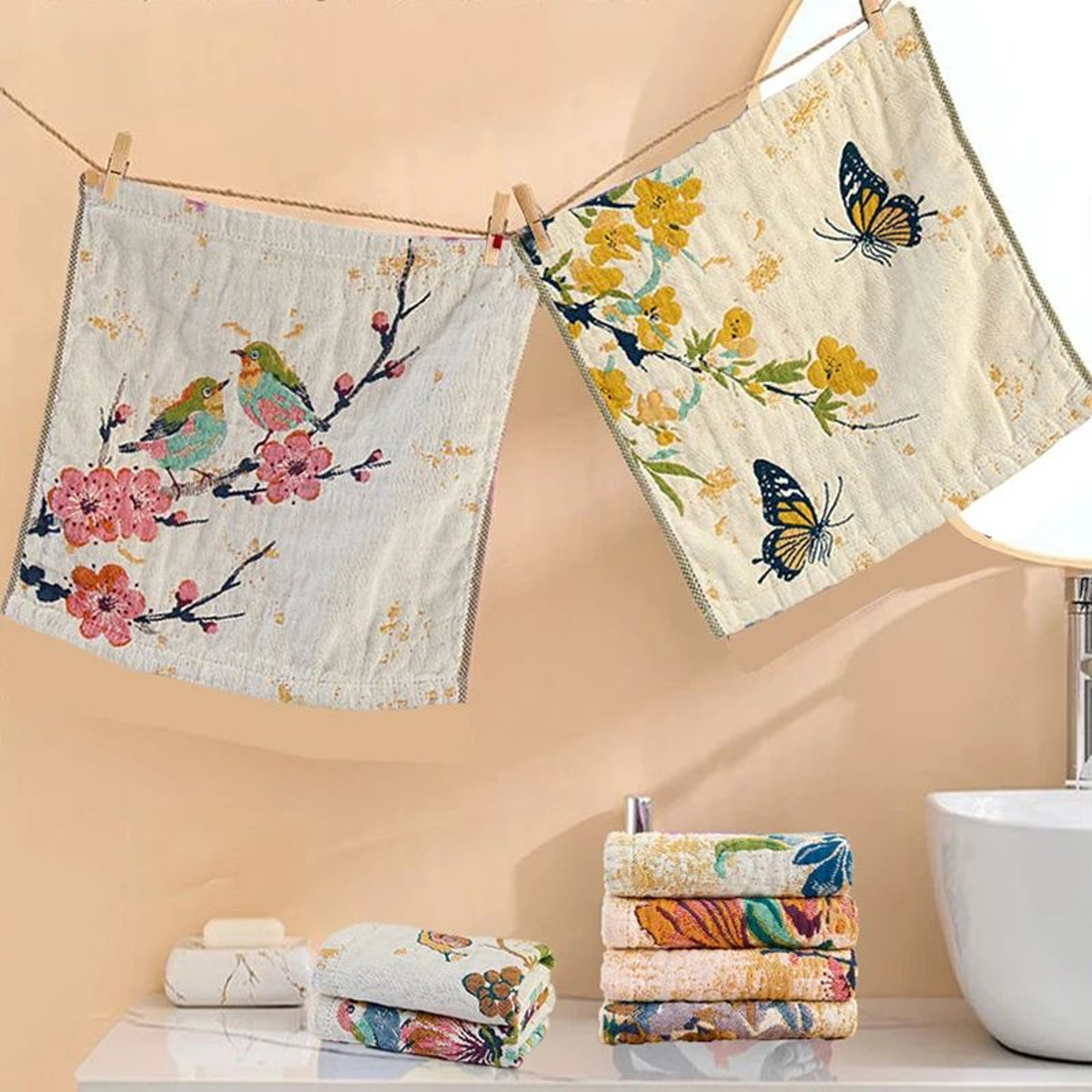 4PCS 138 Inch 4Layer Cotton Gauze Kitchen Towels Quick Dry Dish Cloth Set 0