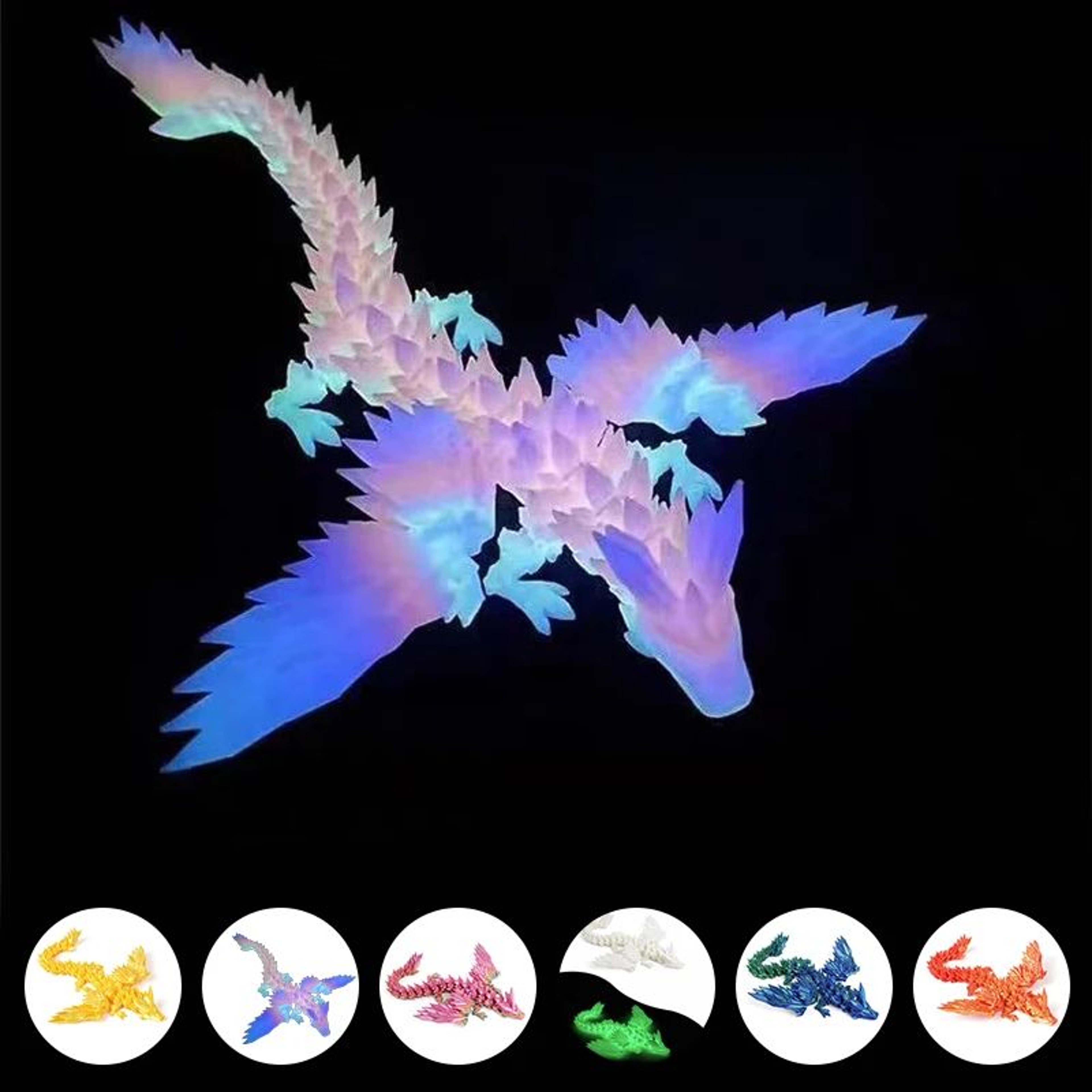 3D Printed Articulated Dinosaur Skeleton Figurine Movable Desk Toy And Collectible 5