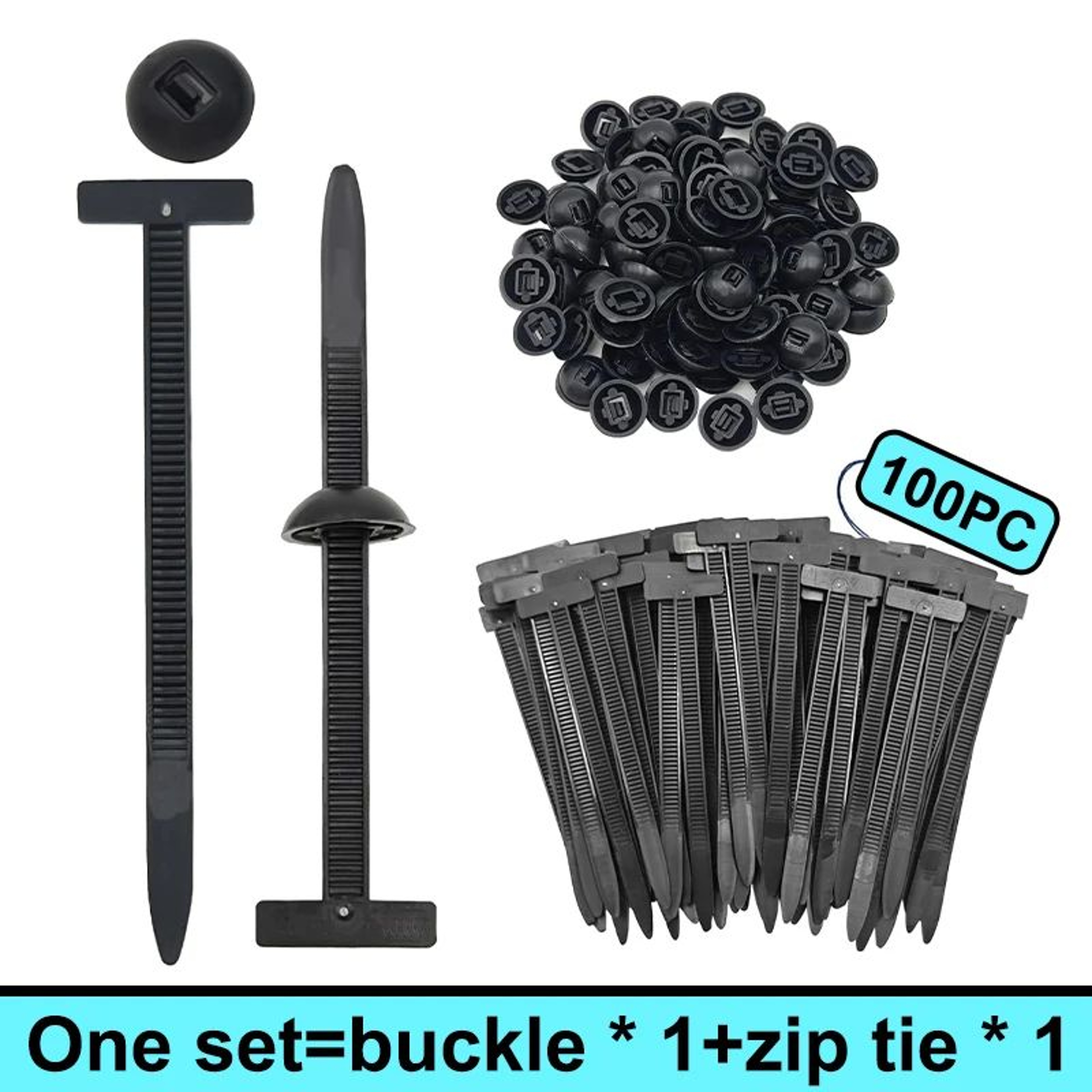 Universal Nylon SelfLocking Cable Tie Car Fastener Clips 2