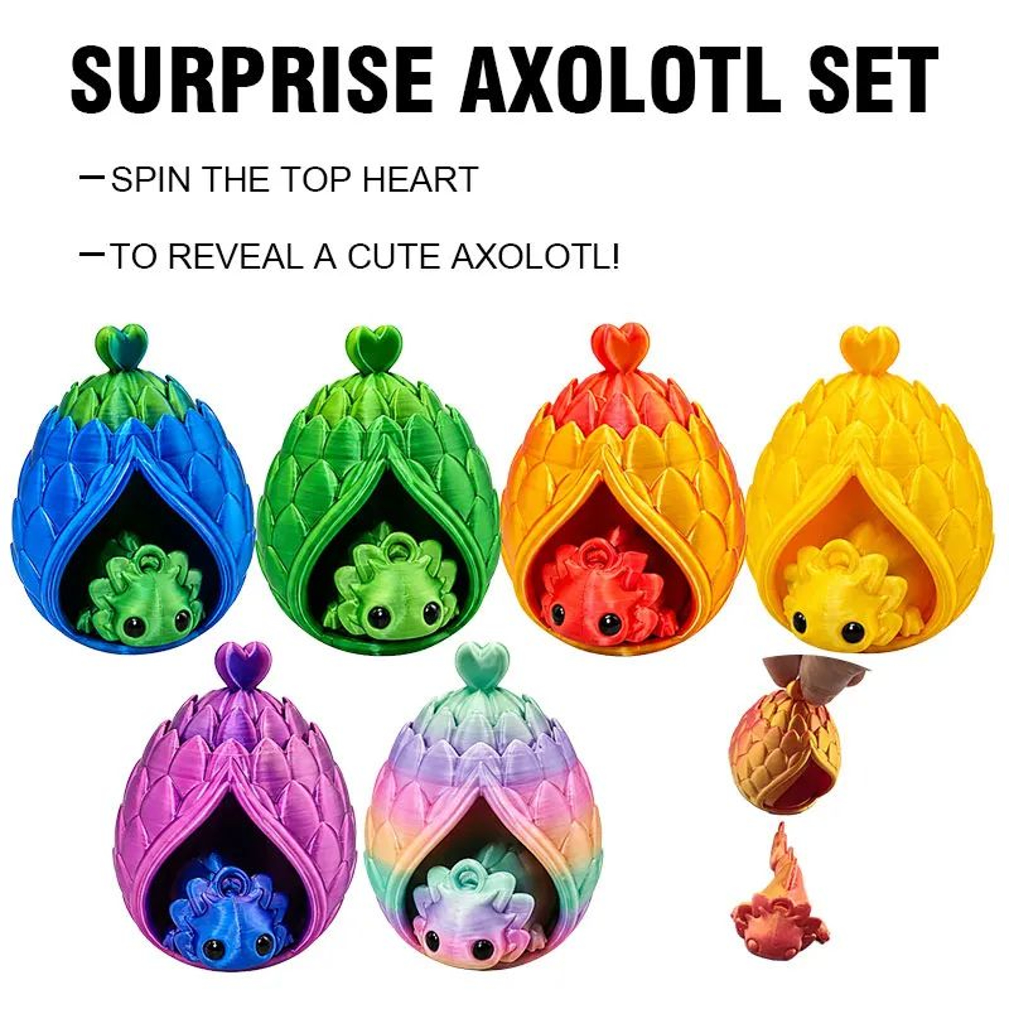 3D Printed Mini Dragon Egg Surprise Figure Fantasy Collectible Desk Decor 0